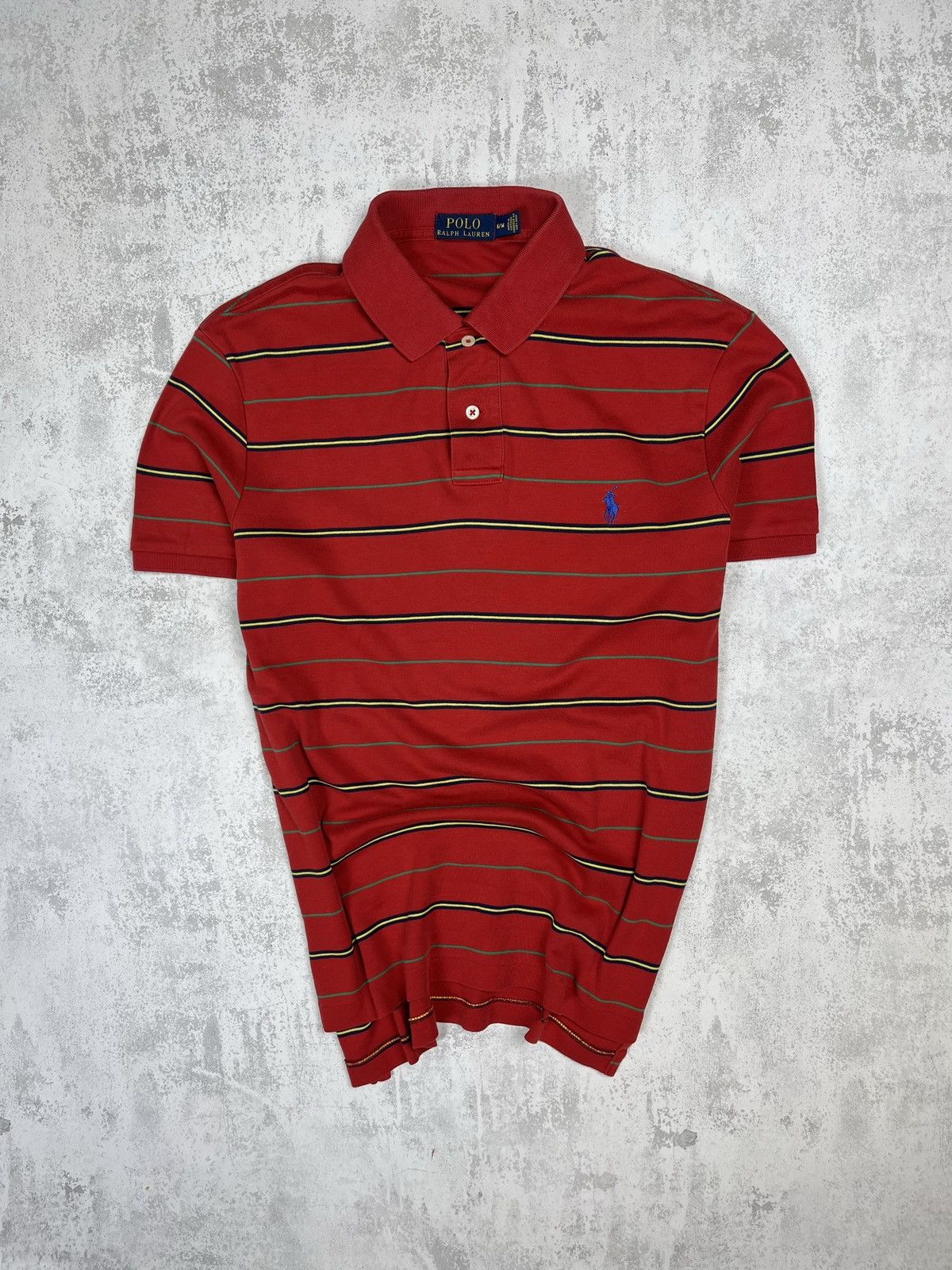 Polo Ralph Lauren Polo Ralph Lauren Striped Red Cotton Pique Polo Shirt Size US M / EU 48-50 / 2 - 1 Thumbnail