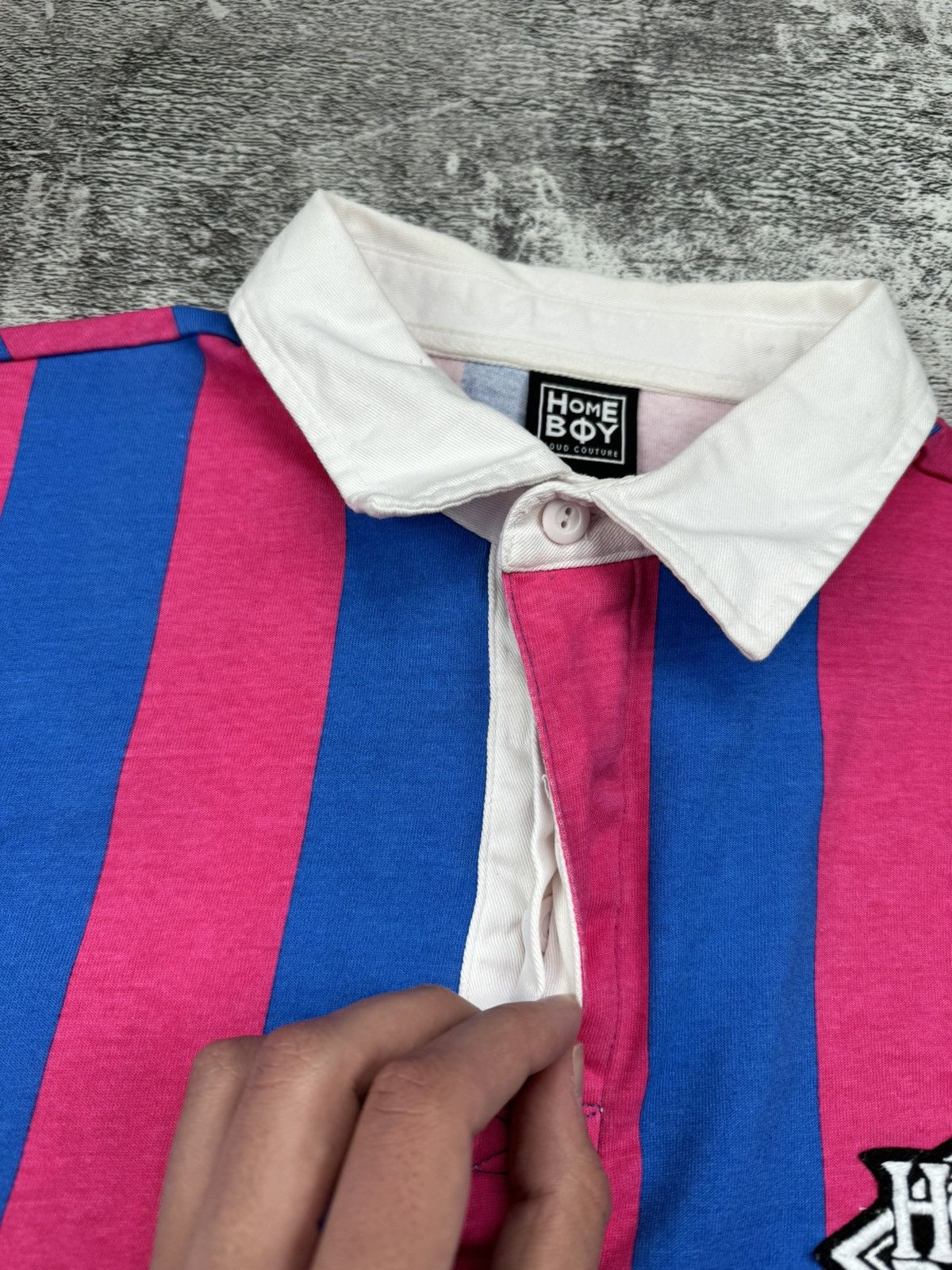 HOMME BOY CO. Vintage Very Rare Striped Polo Home Boy Loud Couture T Shirt Size US XXL / EU 58 / 5 - 8 Thumbnail