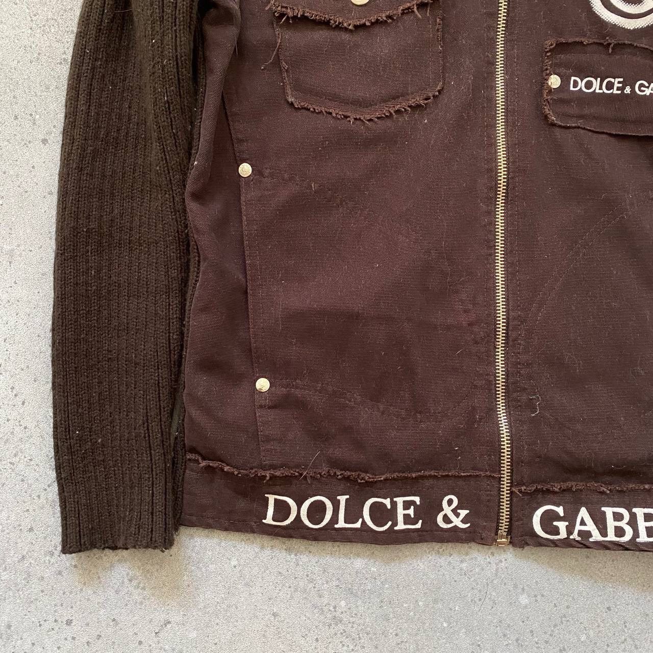 Dolce & Gabbana D&G Dolce & Gabbana Vintage Brown Knit Zip Sweatshirt Jacket Size M / US 6-8 / IT 42-44 - 4 Thumbnail