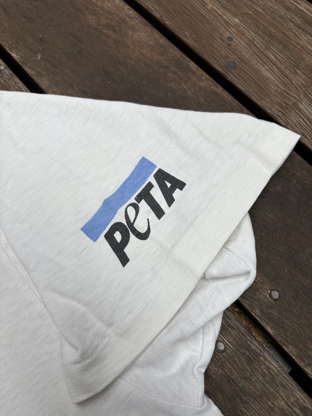 Hanes T-shirt vintage PETA rare 90s vegan Size US XL / EU 56 / 4 - 3 Thumbnail