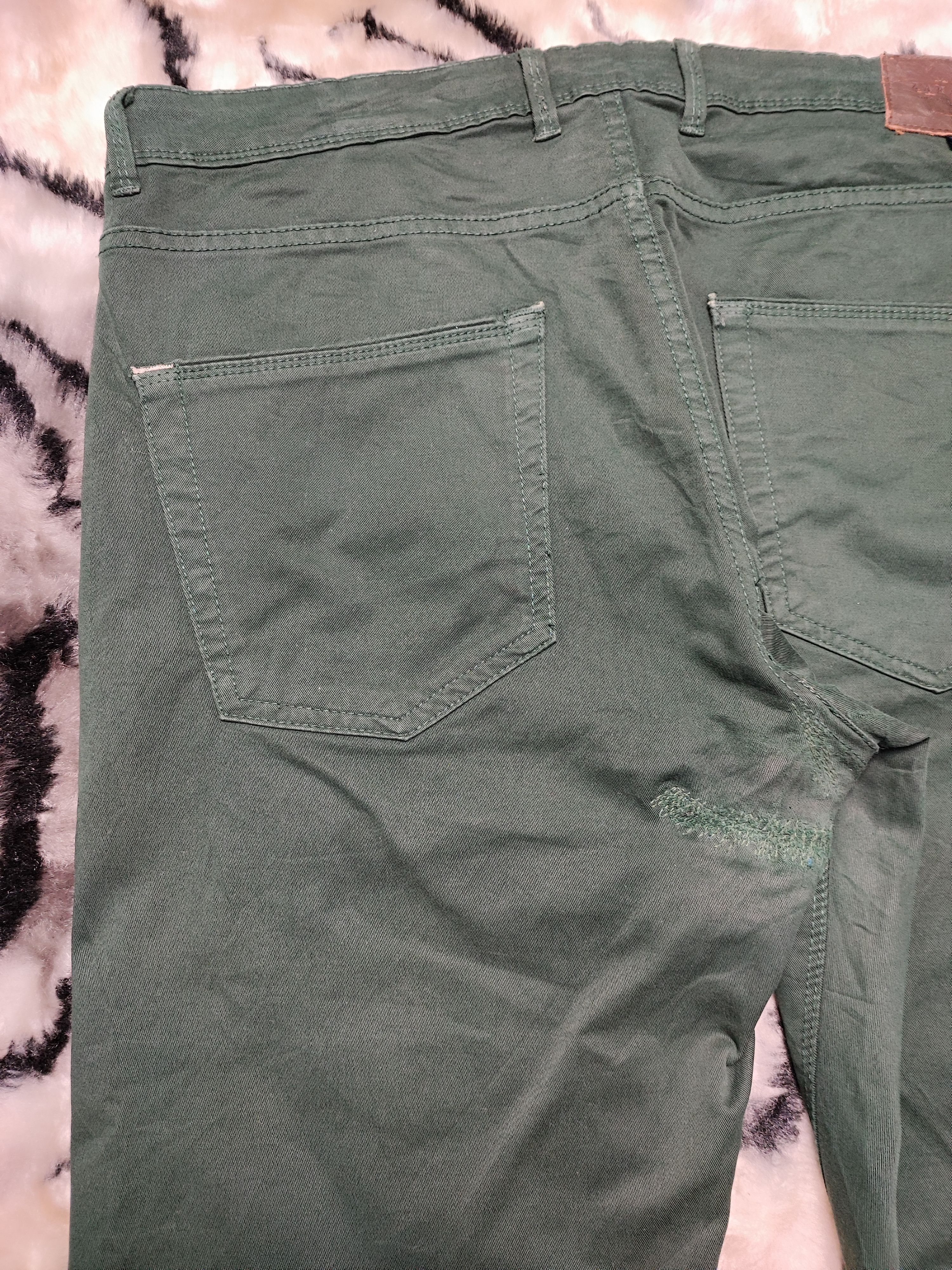 Vintage × Zara Zara Denim Distress Green Size US 35 - 8 Thumbnail