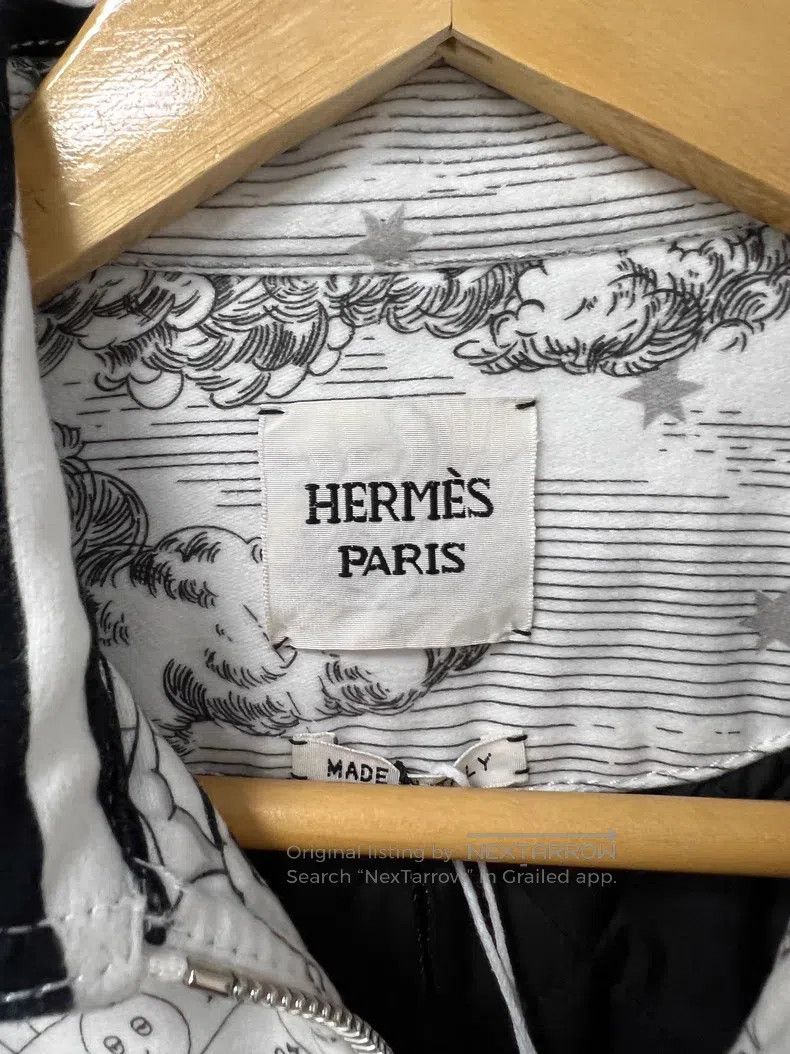 Hermes Hermes Black and White Printed Cotton Jacket Size XS / US 0-2 / IT 36-38 - 3 Thumbnail