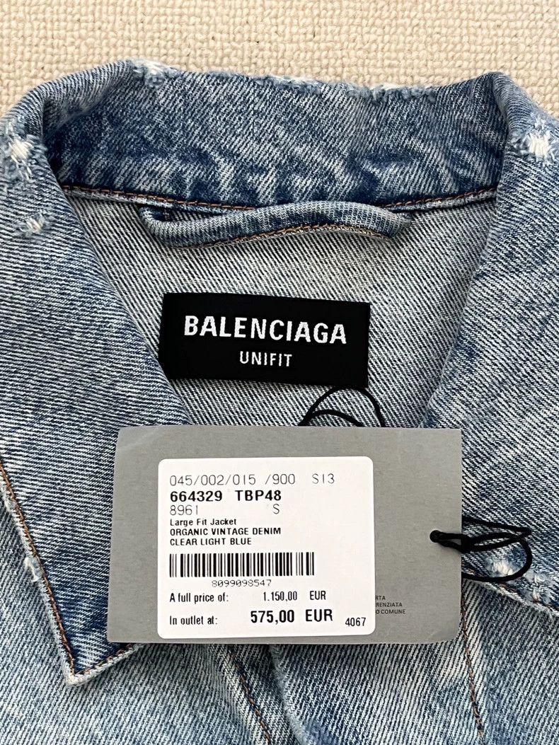 Balenciaga Balenciaga FW21 Barcode Oversize Denim Jacket Size US S / EU 44-46 / 1 - 4 Thumbnail