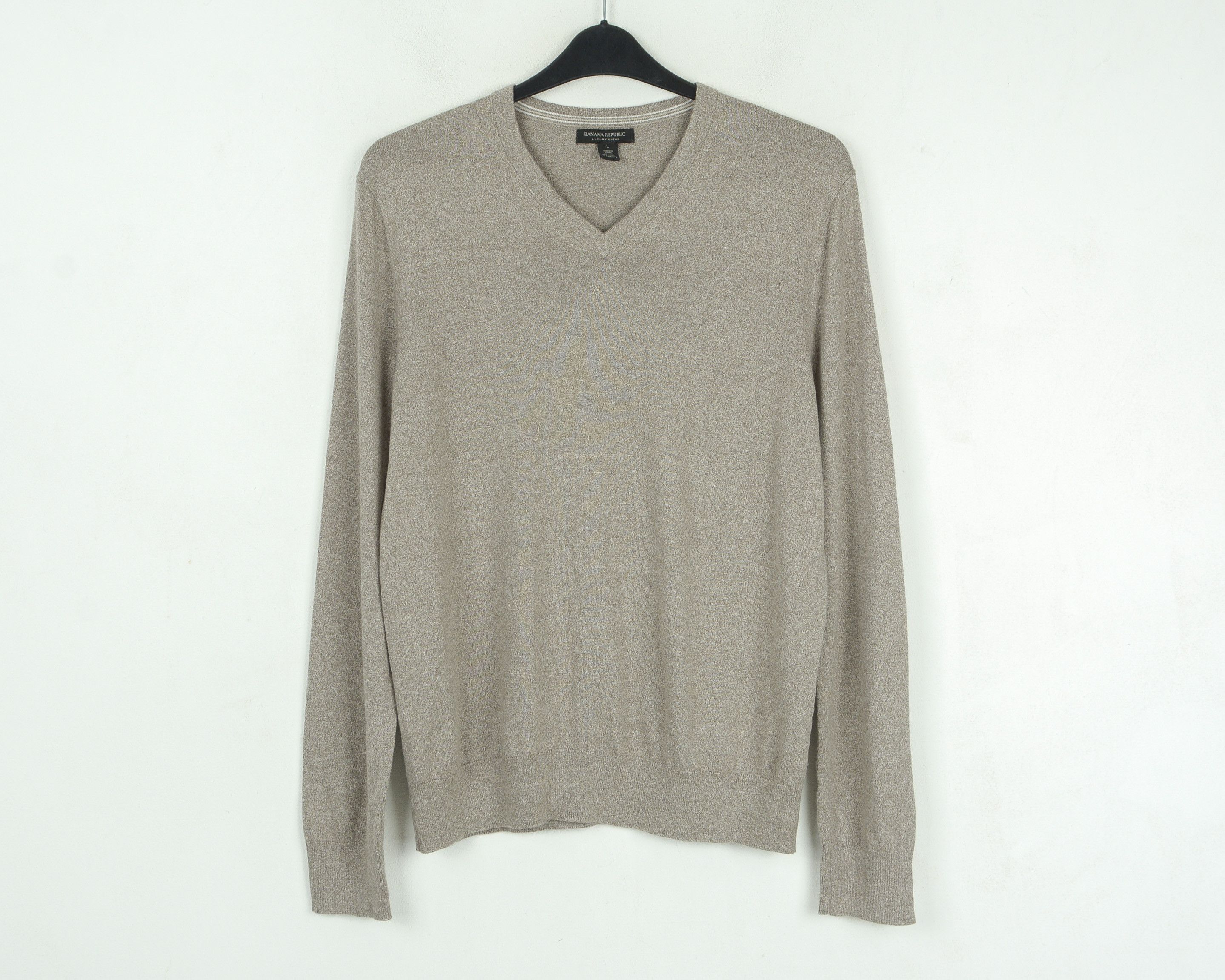 Banana Republic Sweater Silk Cashmere Cotton Jumper Pullover V-Neck Top Size US L / EU 52-54 / 3 - 1 Thumbnail
