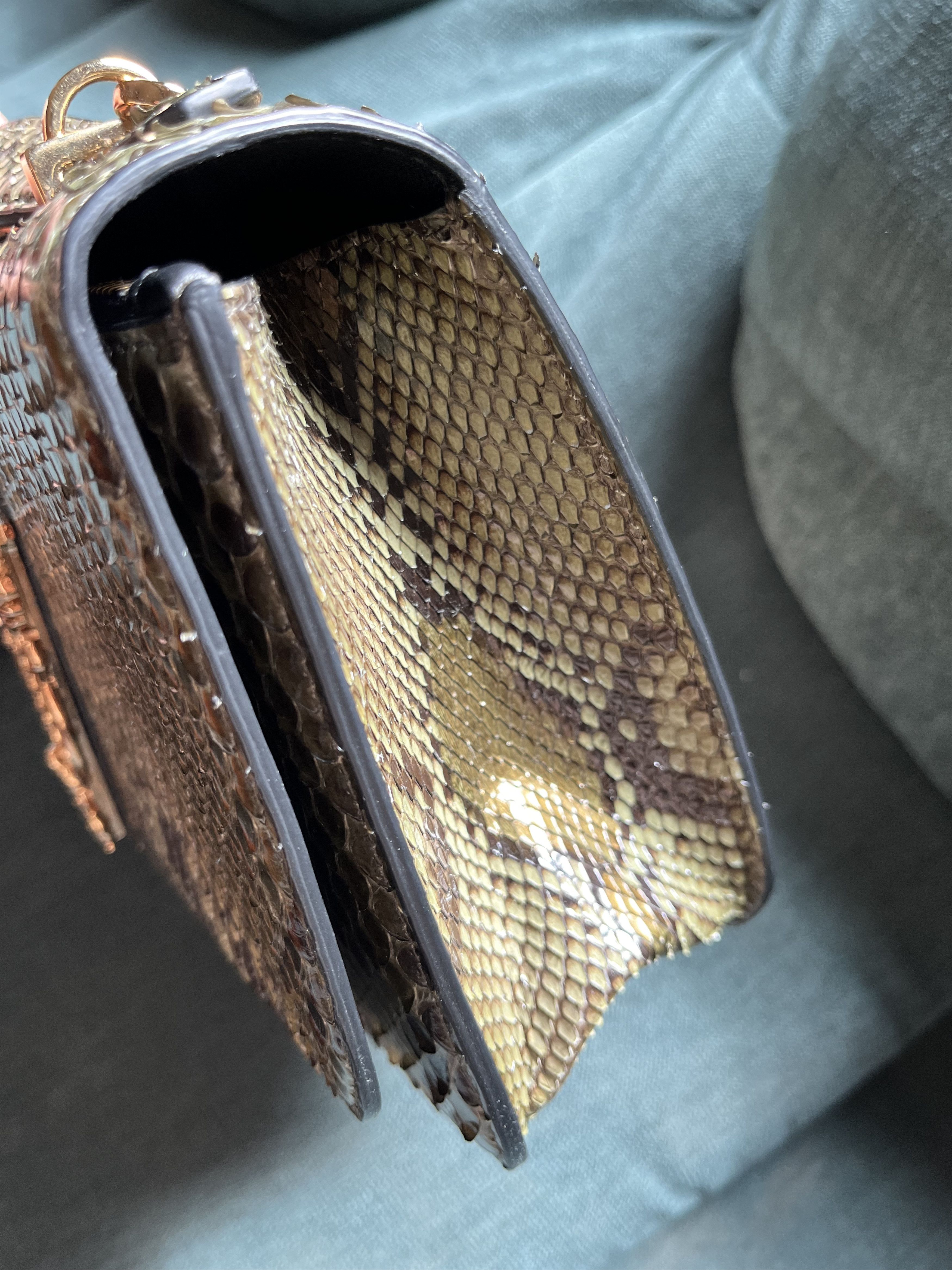 Versace Versace Virtus shoulder bag in military green python Size ONE SIZE - 5 Thumbnail