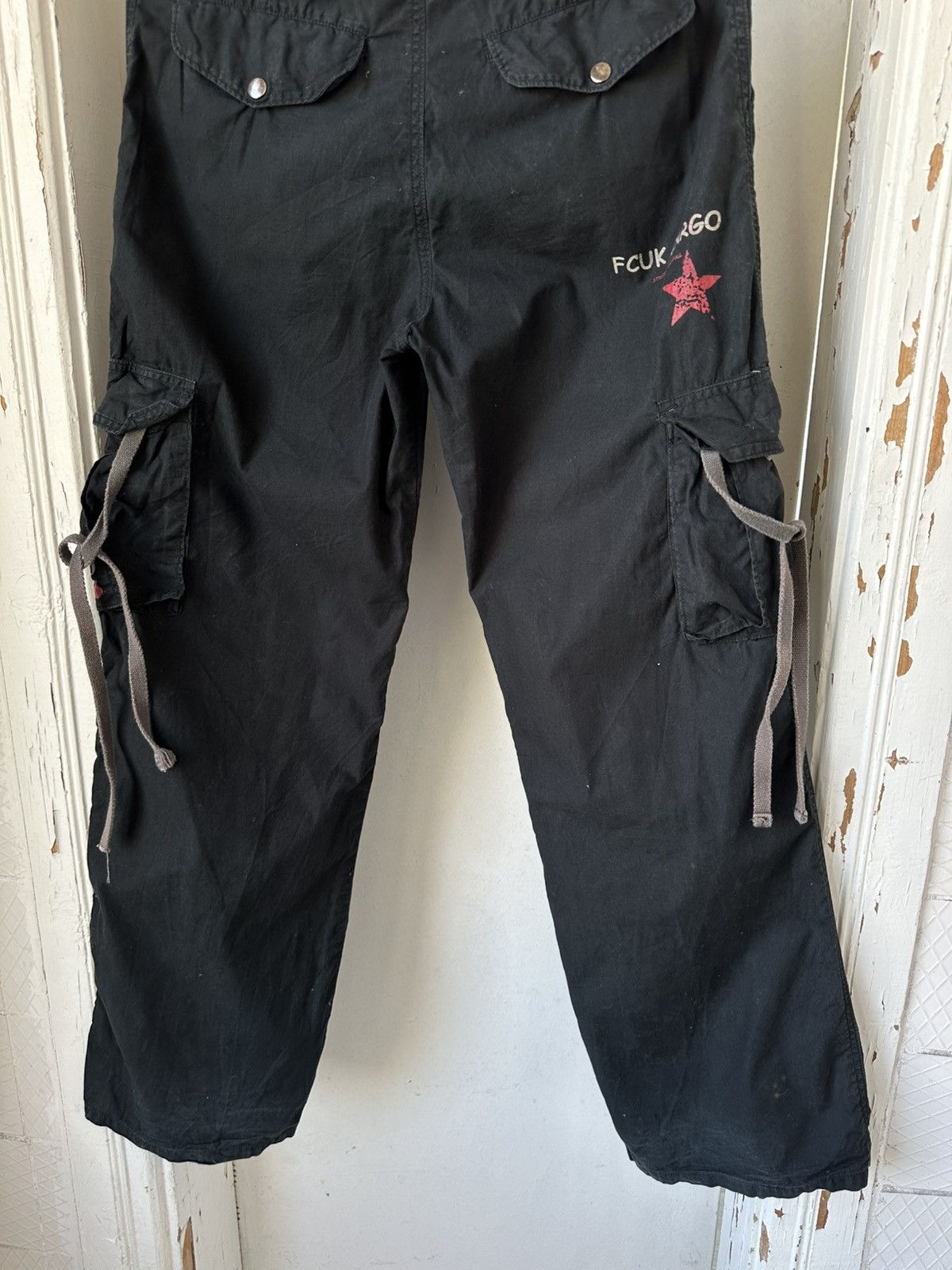 If Six Was Nine Y2K Vintage Cargo Bondage Black Pants Size 27" / US 4 / IT 40 - 8 Thumbnail