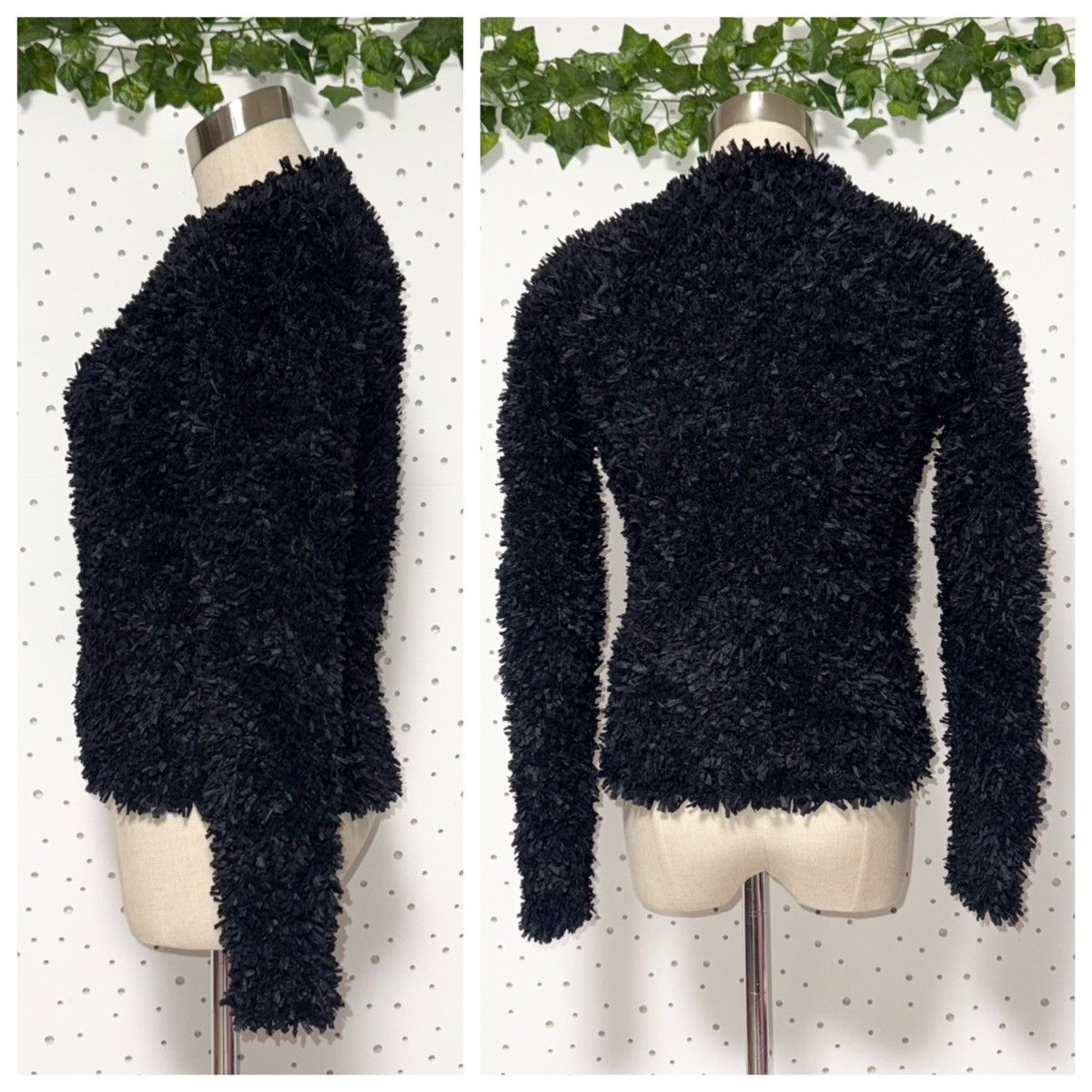 Max Mara Authentic Max Mara Shaggy Long Sleeve Knit Sweater S Black Size S / US 4 / IT 40 - 7 Thumbnail