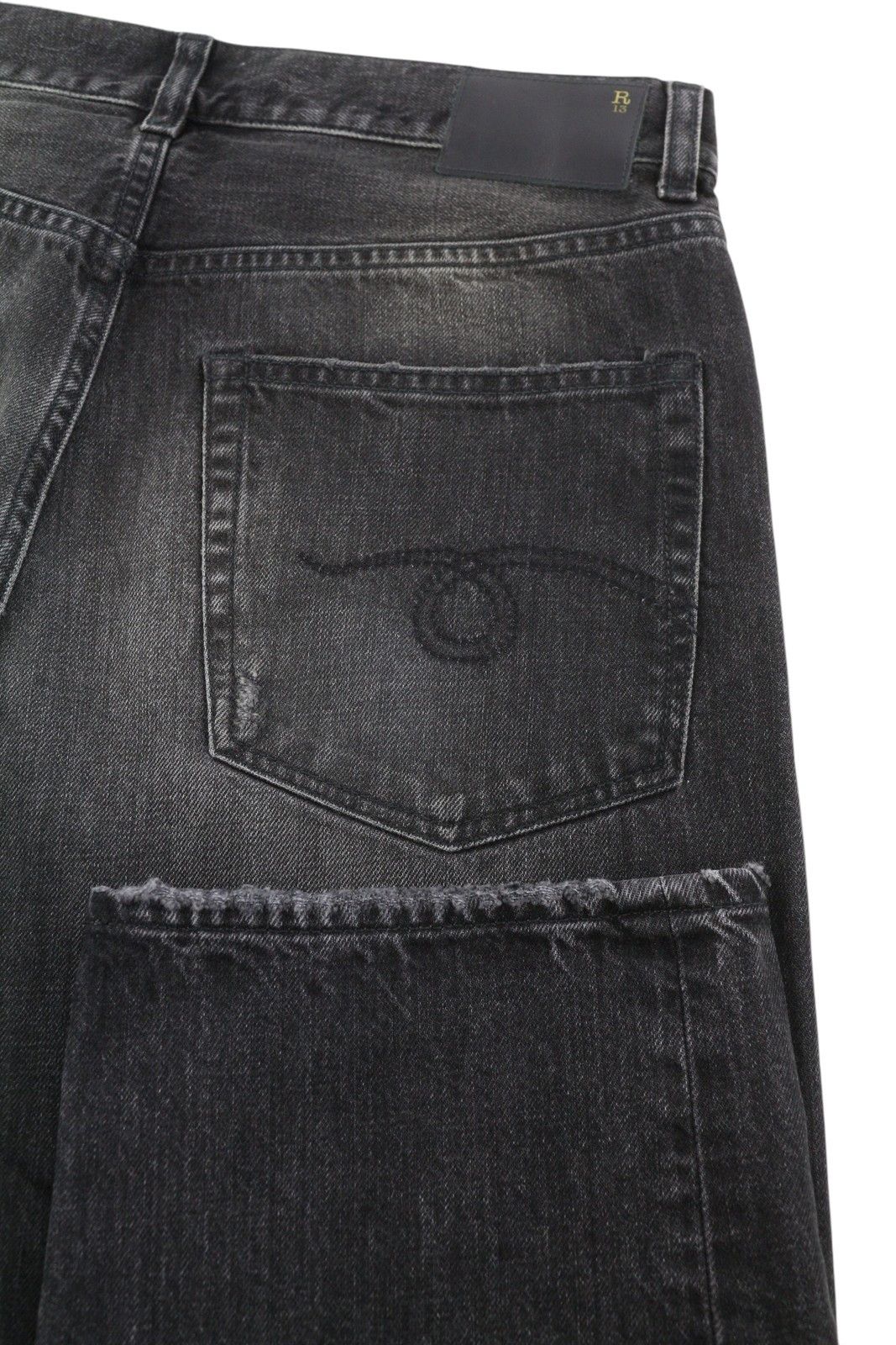 R13 KICK FIT 29 Jasper Stretch Washed Faded Ankle Cropped 86321 Size 29" - 5 Thumbnail