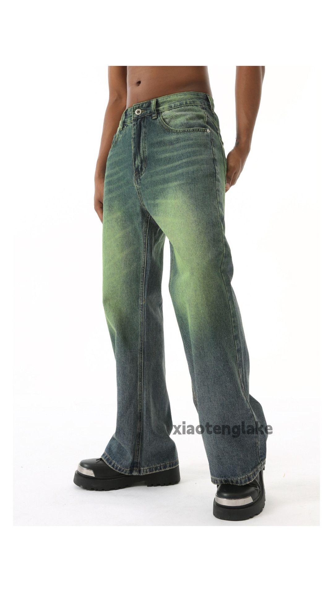 Jean × Vintage Washed faded cleanfit yuppie bootcut flared punk jeans Size US 32 / EU 48 - 1 Thumbnail