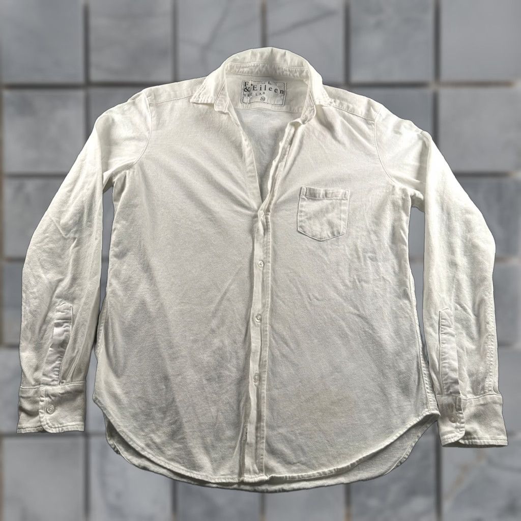 Frank & Eileen Frank & Eileen Shirt Womens XS White Long Sleeve Button-Up Tee Lab Knit Casual Size XS / US 0-2 / IT 36-38 - 1 Thumbnail