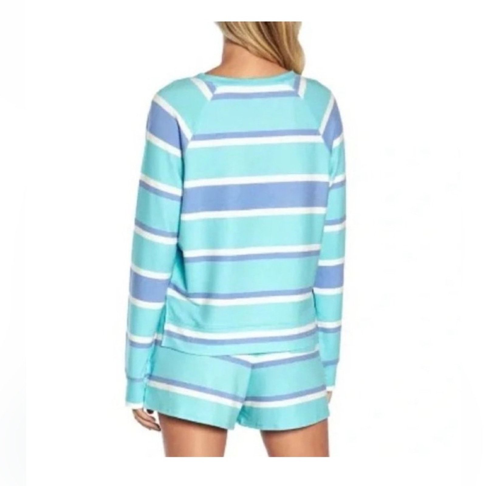 Wildfox NWOT Wildfox Blue and Green Striped Jogger Set $160 MSRP Size 30" / US 8 / IT 44 - 2 Thumbnail