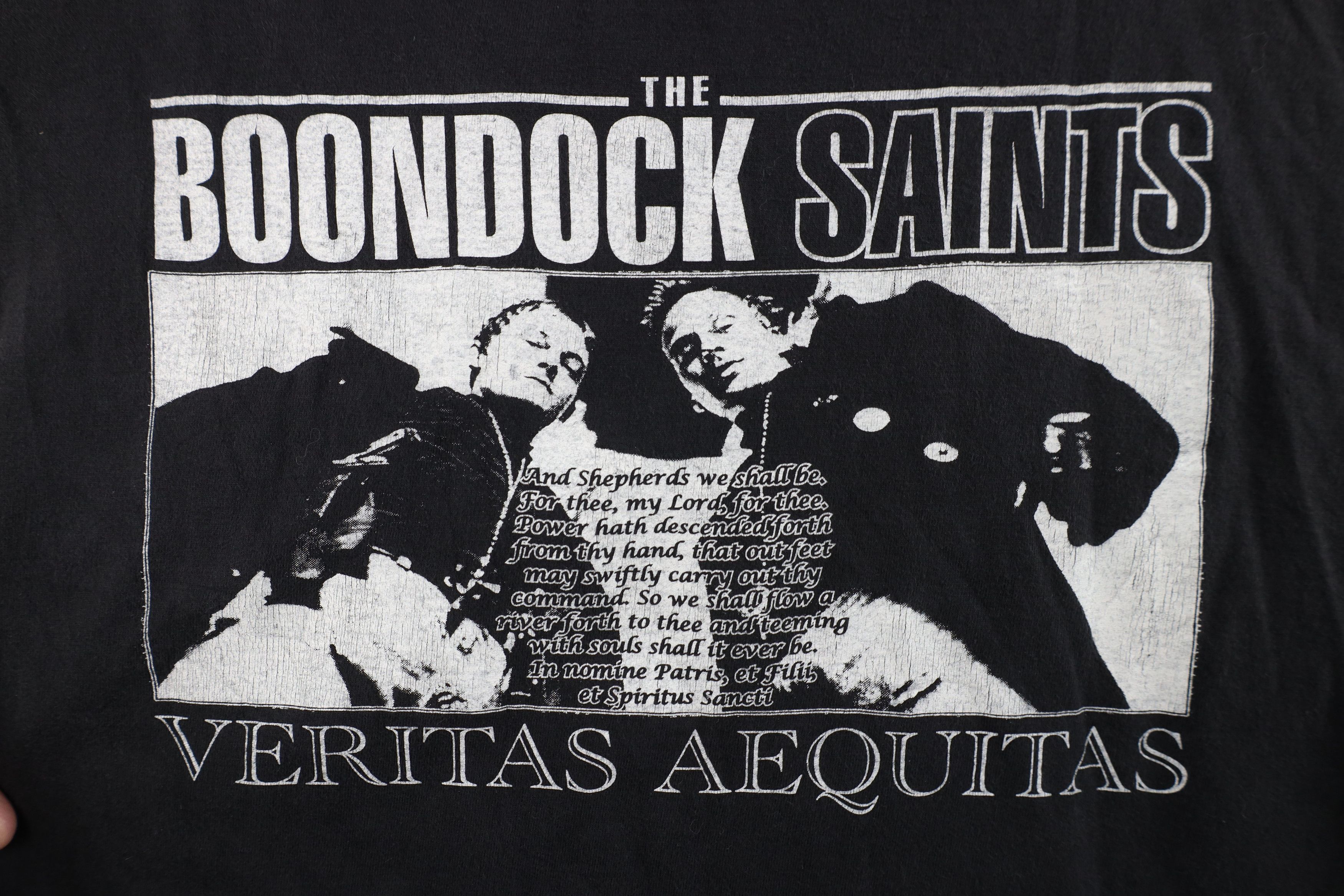 Vintage Vintage 90s The Boondock Saints Veritas Aequitas T-Shirt Size US XXL / EU 58 / 5 - 4 Thumbnail