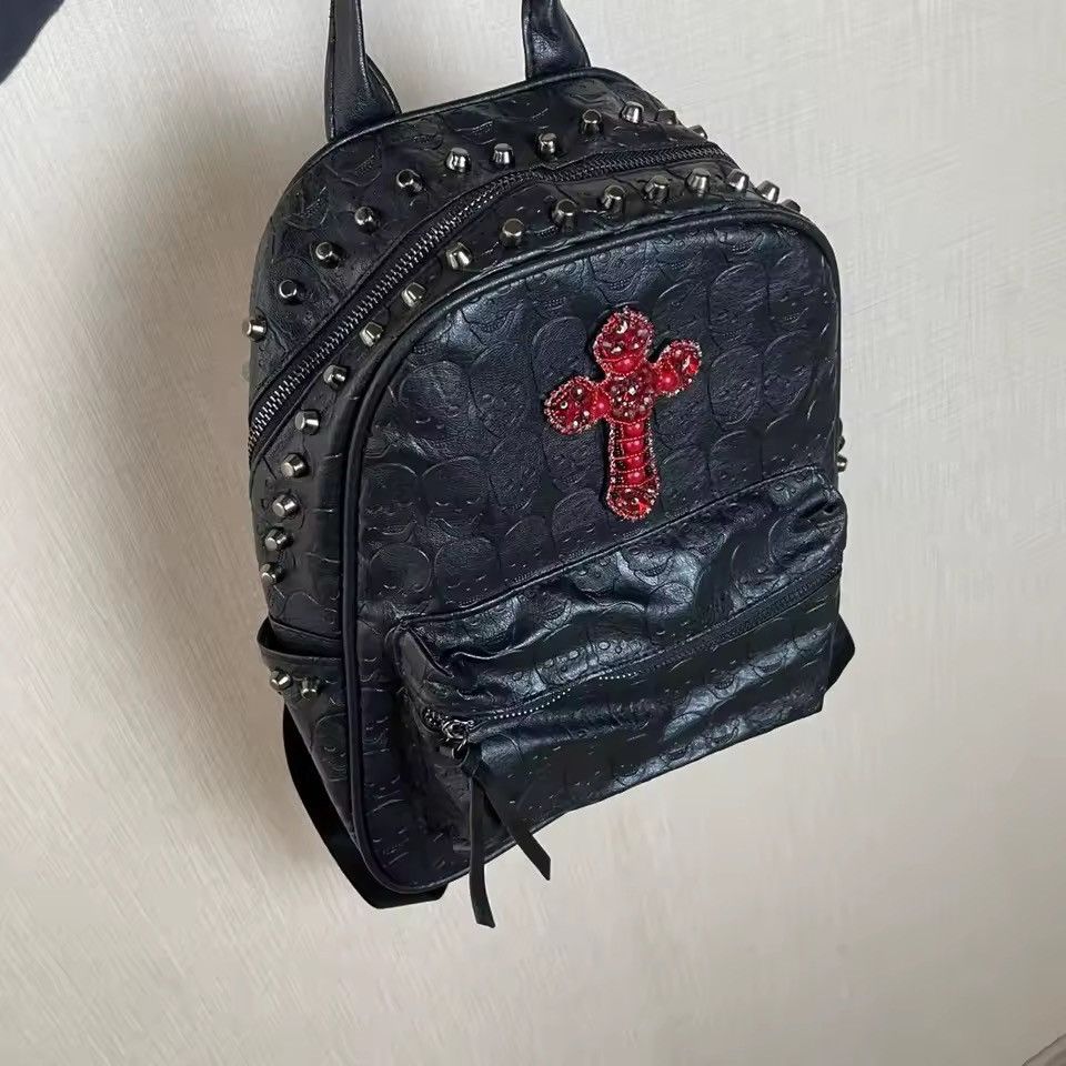 Other Gothic Punk Backpack Cross Skeleton School Skull Bag Size ONE SIZE - 4 Thumbnail