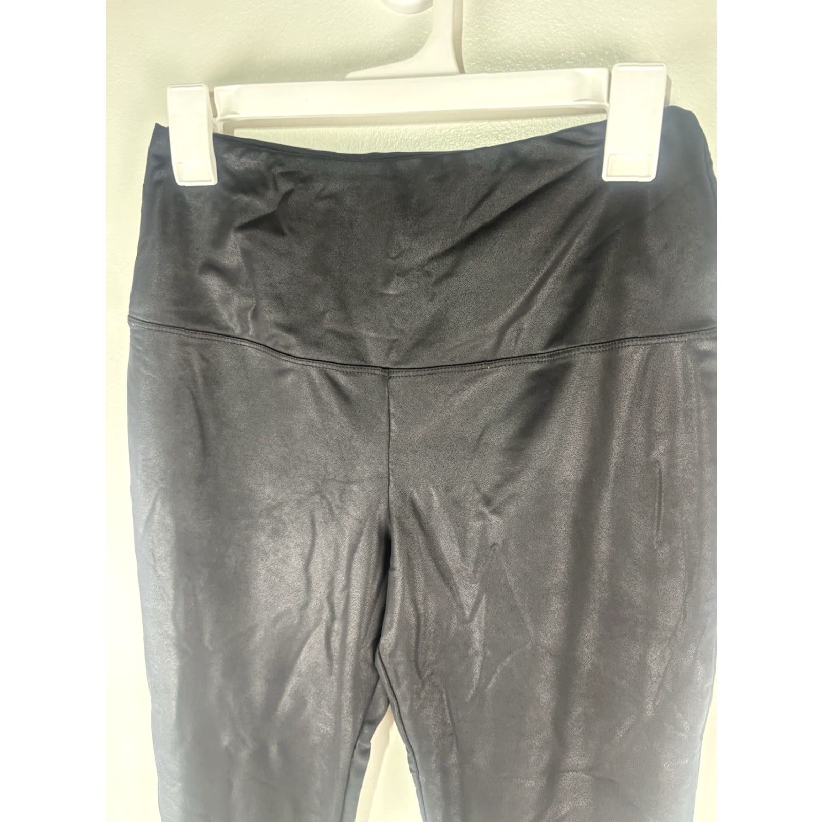 Rachel Zoe Rachel Zoe Women's Shiny Faux Leather Leggings Size M Black Casual Activewear Travel Workwear Size 32" / US 10 / IT 46 - 2 Thumbnail
