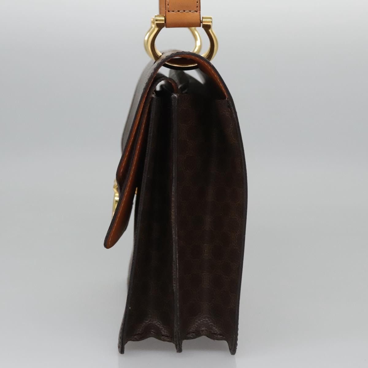 Celine CELINE Macadam Canvas Hand Bag Pvc Leather Brown Gold Size ONE SIZE - 4 Thumbnail