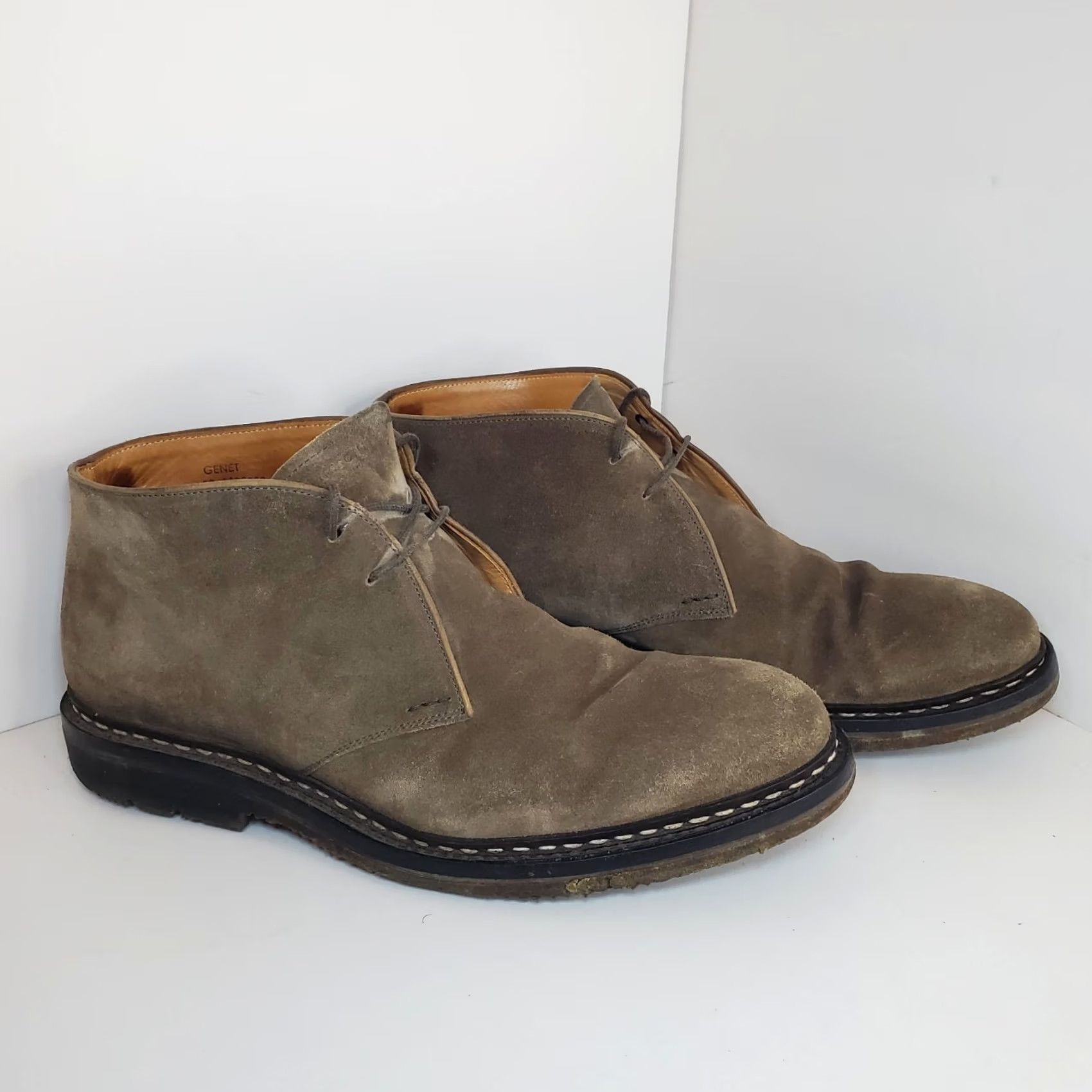 Heschung VINTAGE: No Heschung GENET Chukka Desert Boots Gray Mens US 11 Lace Up Suede Leather Lining Water Resistant 11 Gray Boots Size US 11 / EU 44 - 3 Thumbnail