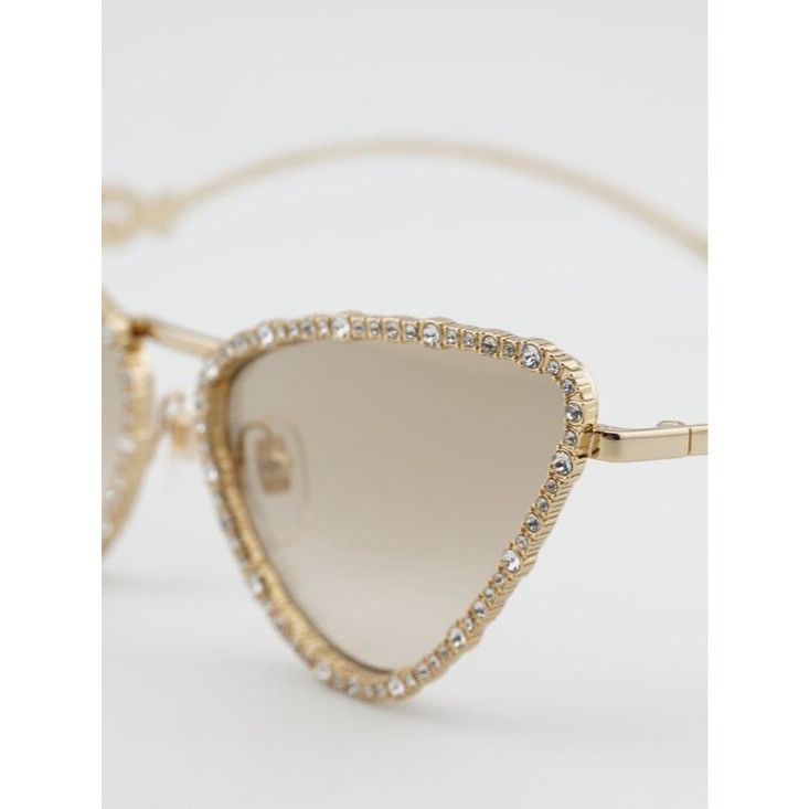 Gucci Gucci GG1569S 003 Sunglasses Gold with White Stone Cat Eye Size ONE SIZE - 9 Thumbnail