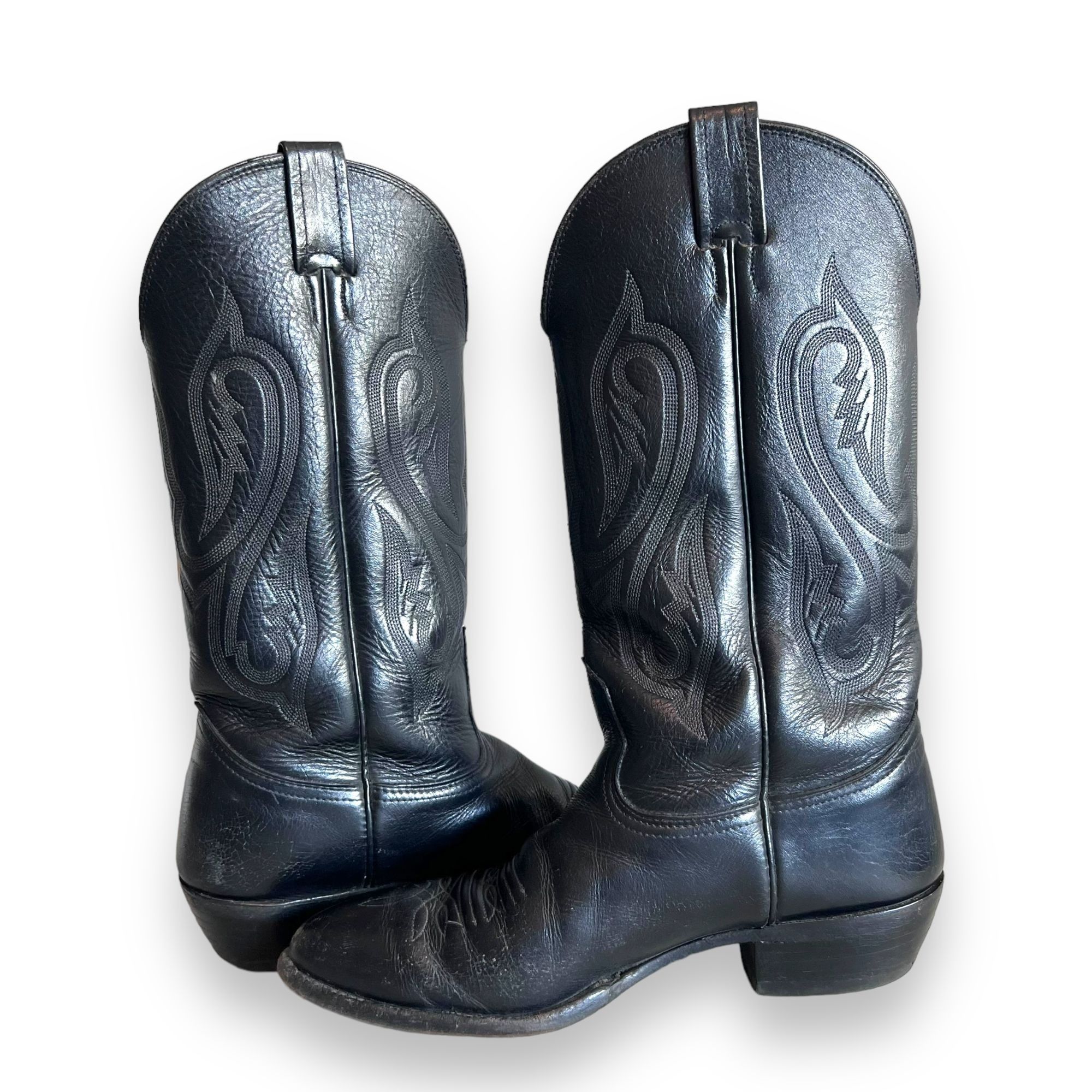 Nocona Boots Vintage Nocona Cowboy Boots Black Leather Size 8.5 E Size US 8.5 / EU 41-42 - 5 Thumbnail