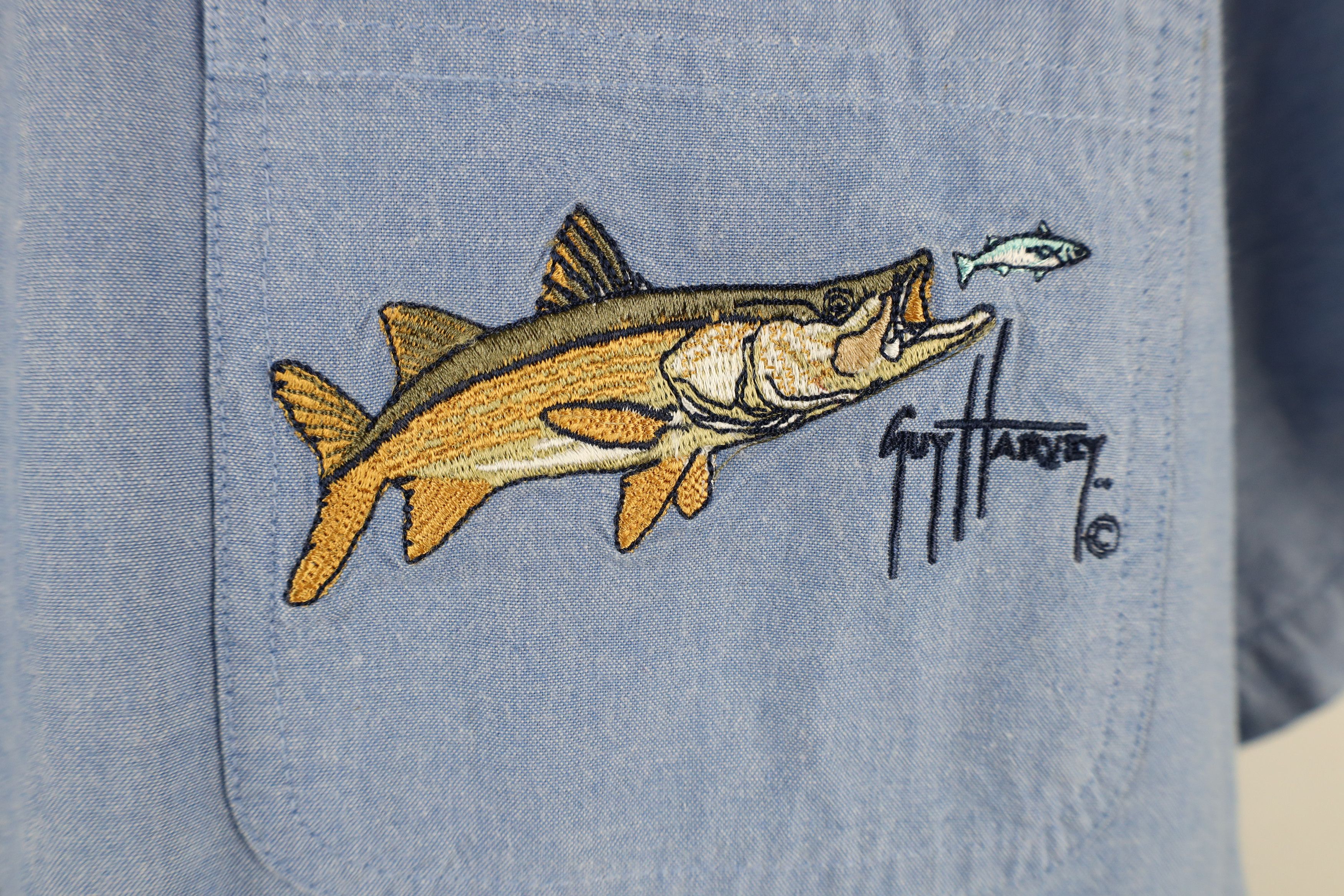 Guy Harvey × Vintage Vintage 90s Guy Harvey Short Sleeve Button Down Shirt Blue Size US XL / EU 56 / 4 - 4 Thumbnail