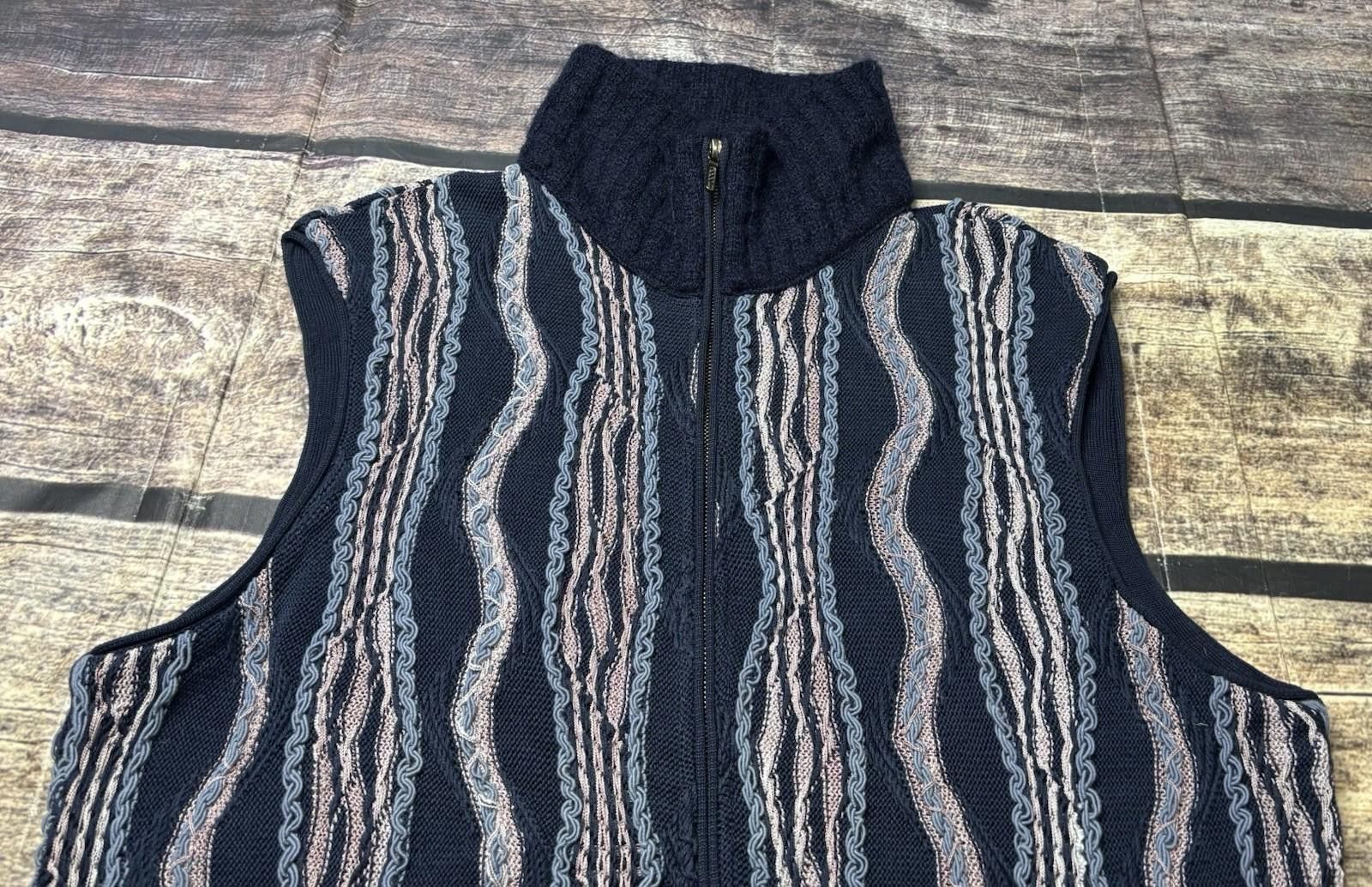 Coogi VTG Coogi Sweater Vest Mens Large 3D Knit Australia Zip Size US L / EU 52-54 / 3 - 4 Thumbnail