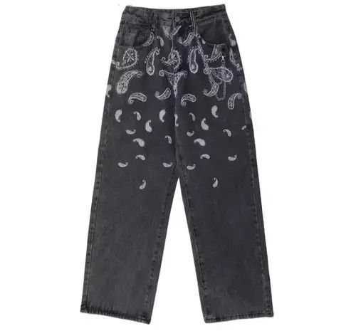 Japanese Brand × Vintage black bandana ornament denim Size US 33 - 1 Thumbnail