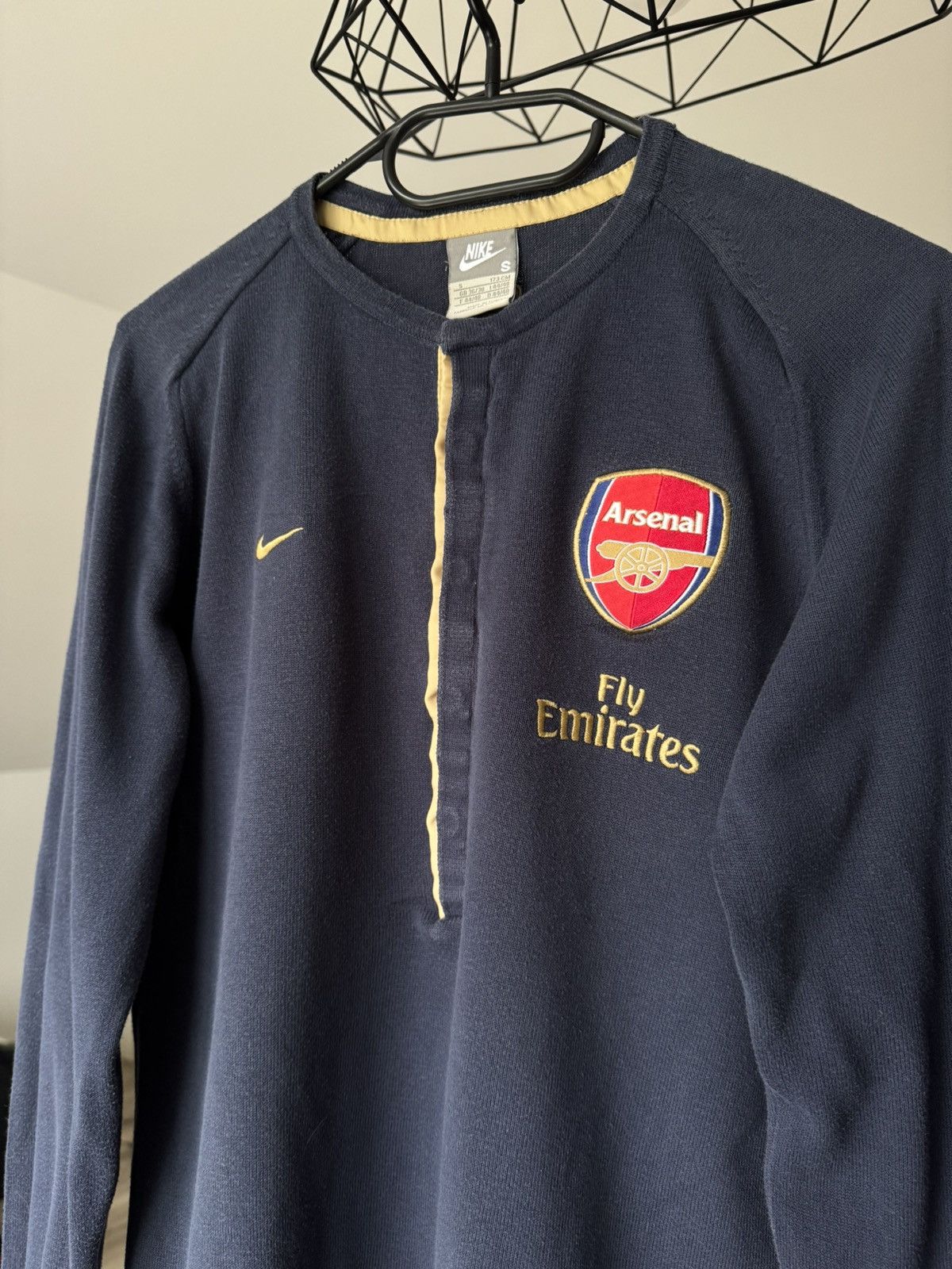 Nike × Vintage Y2K Arsenal London Longsleeve Knit Polo Style Nike Blokecore Size US S / EU 44-46 / 1 - 2 Thumbnail