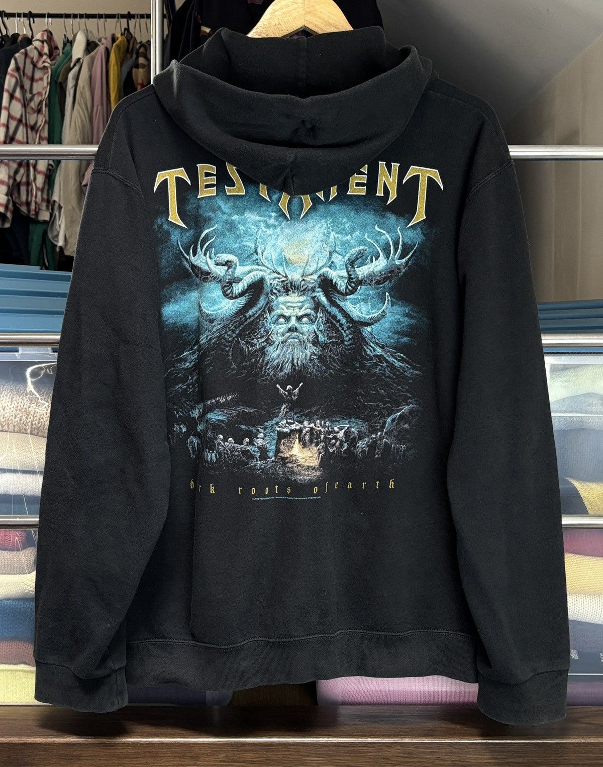 Band Tees Testament Vintage Band Zip Hoodie Dark Roots Of Earth Size US XL / EU 56 / 4 - 1 Thumbnail