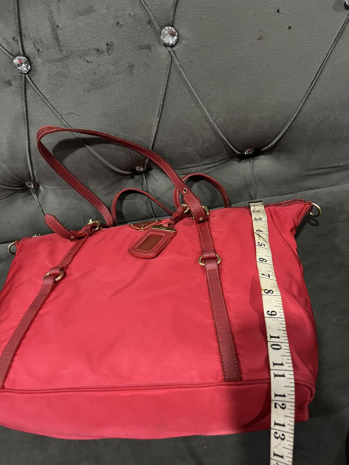 Prada Authentic Prada Tessuto Saffiano Rosso (Red) Nylon Tote Bag Size ONE SIZE - 24 Thumbnail