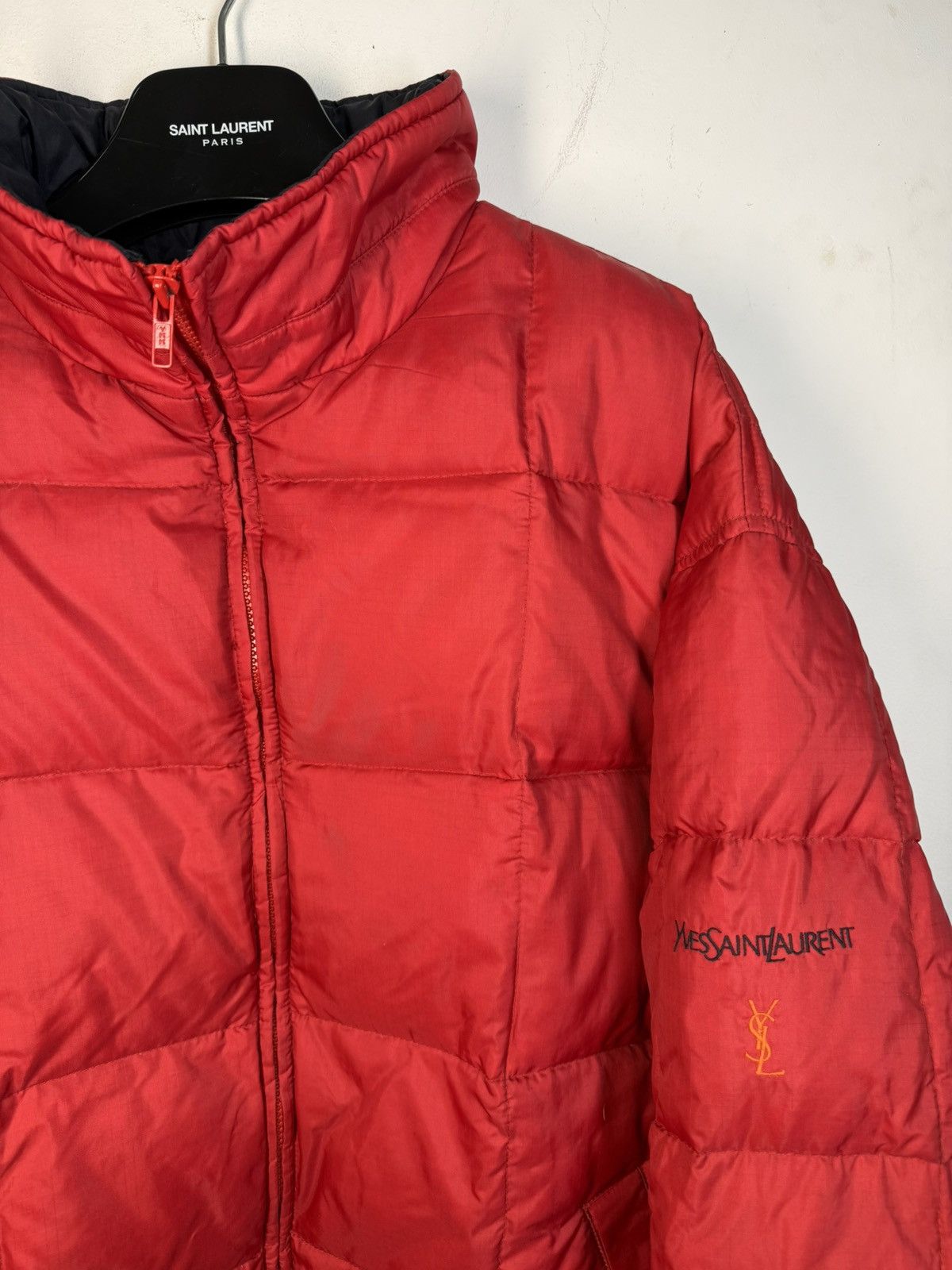 Yves Saint Laurent Winter YSL Down Jacket Puffer Red Bomber Heavy Coat Size US XL / EU 56 / 4 - 2 Thumbnail