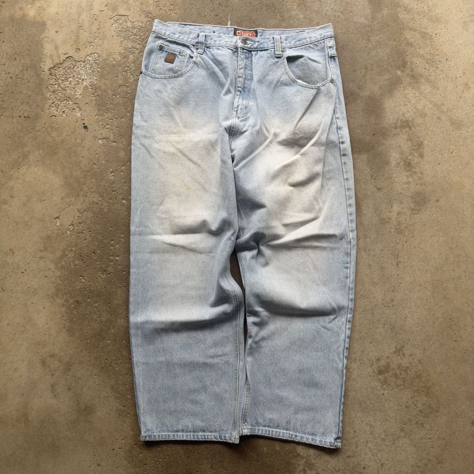 Vintage Y2K Faded Light Baggy Wide Skater Jeans ERD Grunge Chrome Size US 36 / EU 52 - 1 Thumbnail