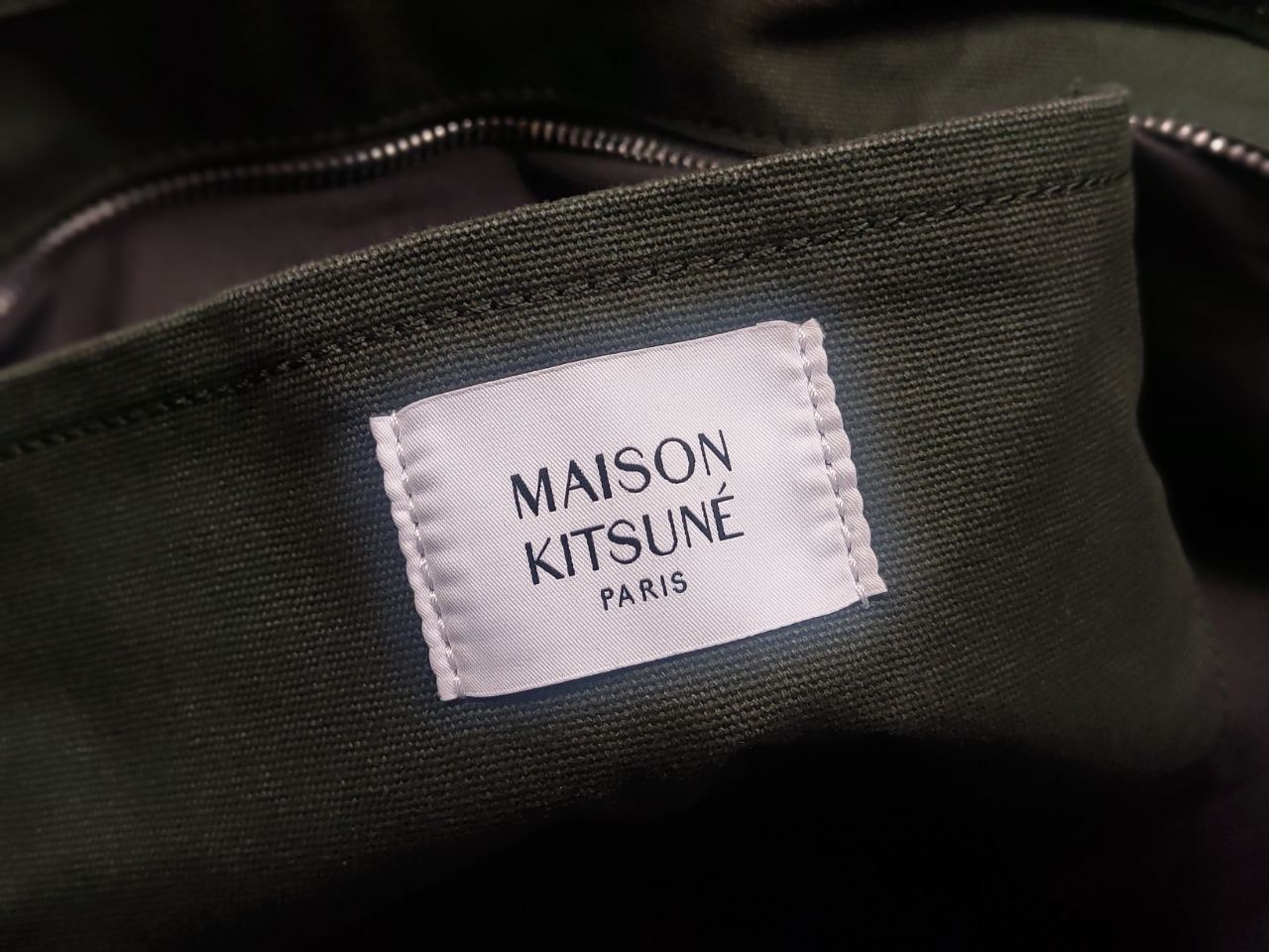 Maison Kitsune Maison Kitsuné Tote Fox Shopper Zip Bag Green Faded Color Size ONE SIZE - 17 Thumbnail