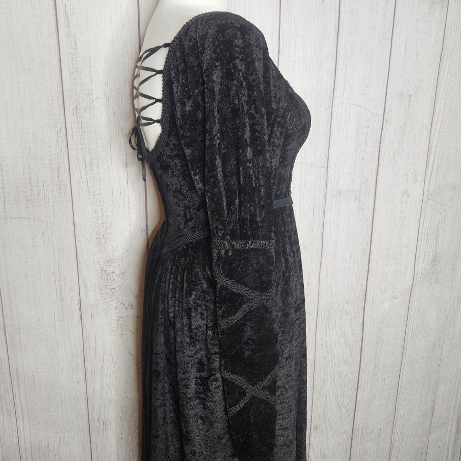 Vintage Begotten by Dilek Atasu Velvet Corset Victorian Maxi Dress Size L / US 10 / IT 46 - 5 Thumbnail