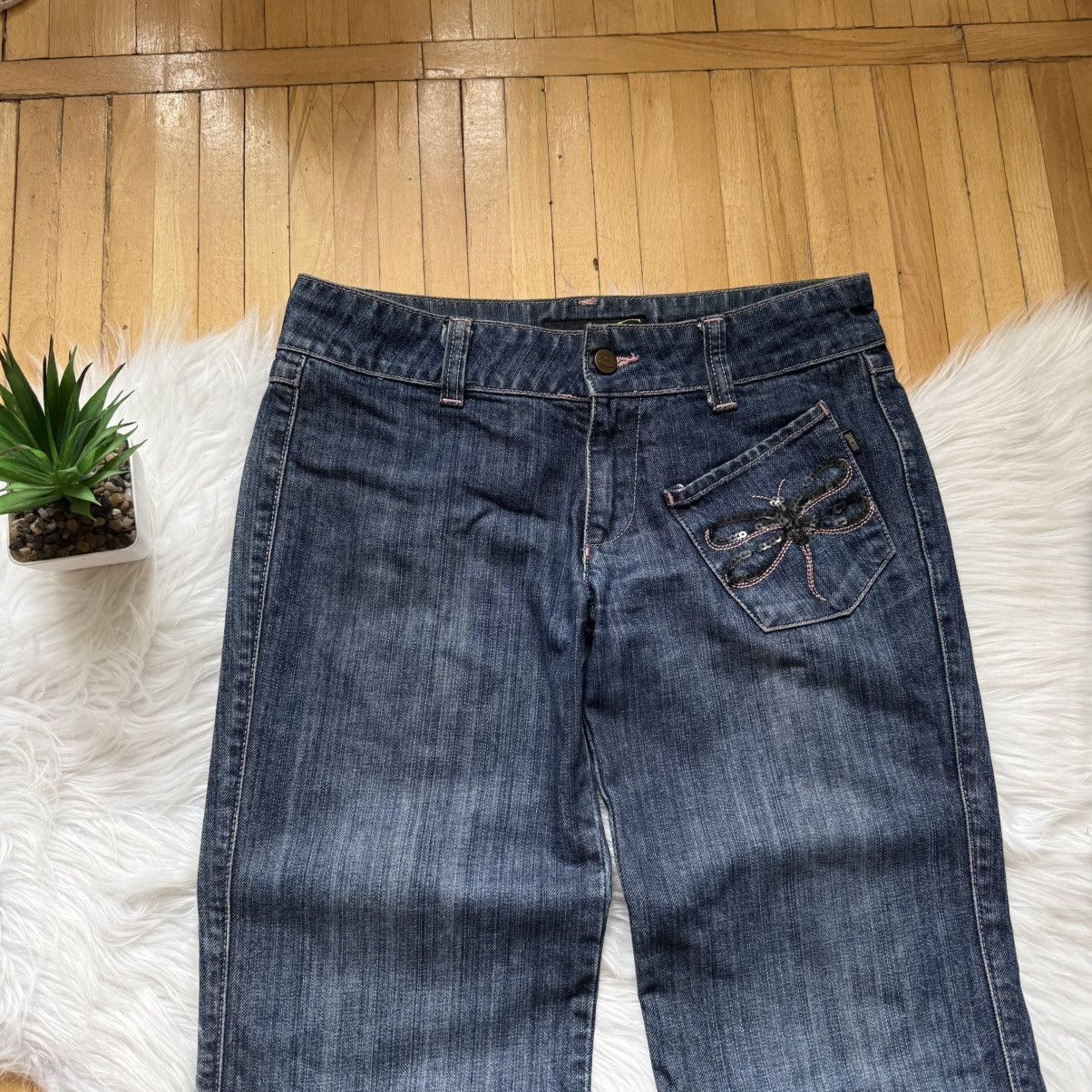 Just Cavalli 📌 Vintage Just Cavalli 00s Flared Bootcut Y2K Jeans Size 29" - 2 Thumbnail