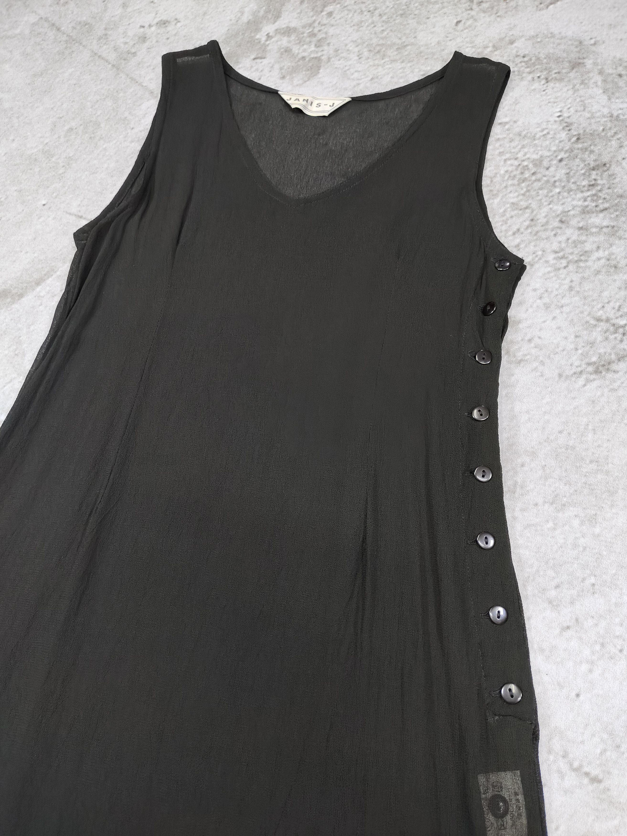 Japanese Brand 2000s JANIS-J🇯🇵Sheer Rayon Side Button Minimalist Layering Size M / US 6-8 / IT 42-44 - 6 Thumbnail