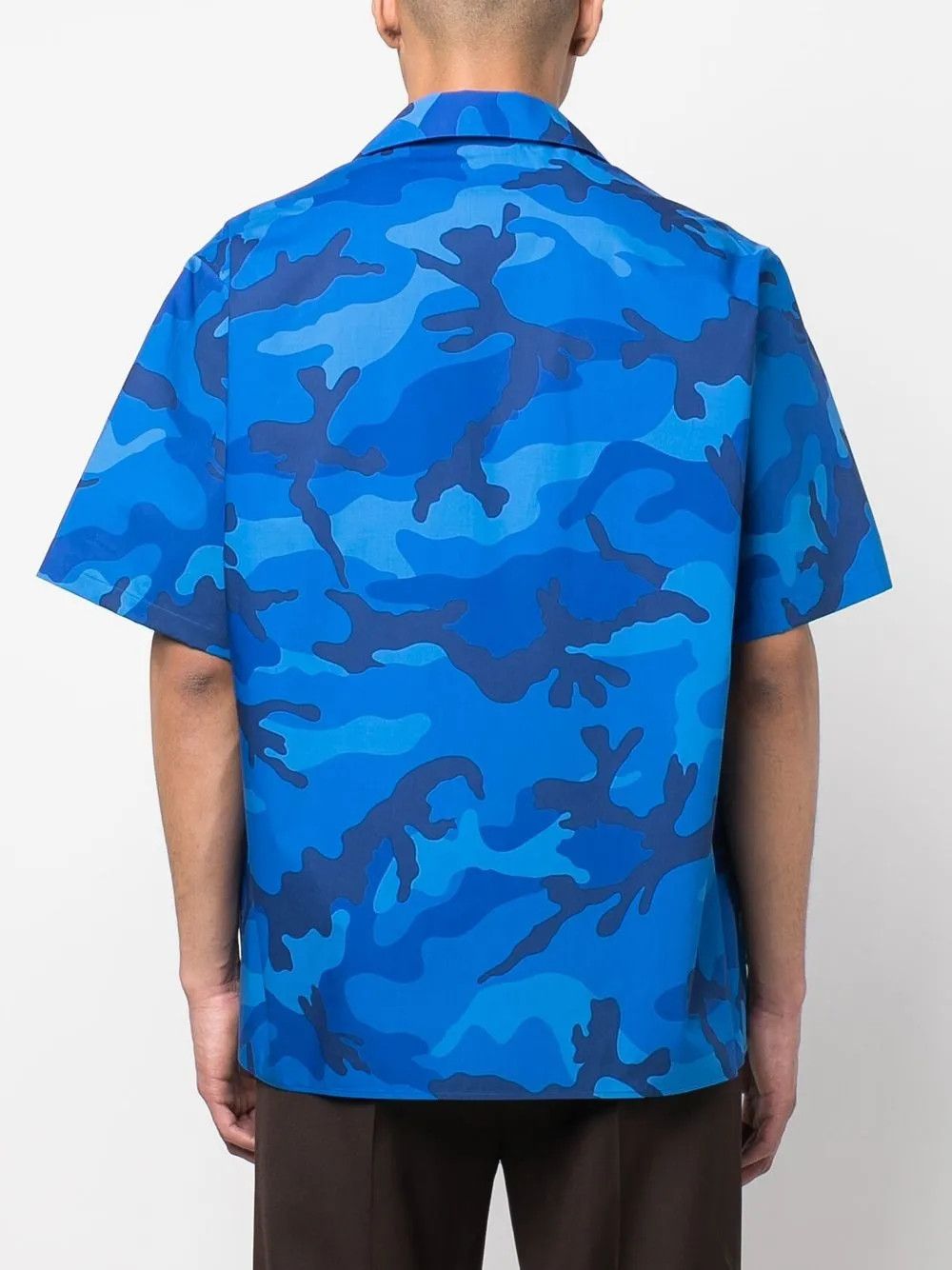 Valentino o1y0525 Patterned Camouflage Shirt in Blue Size US M / EU 48-50 / 2 - 4 Thumbnail
