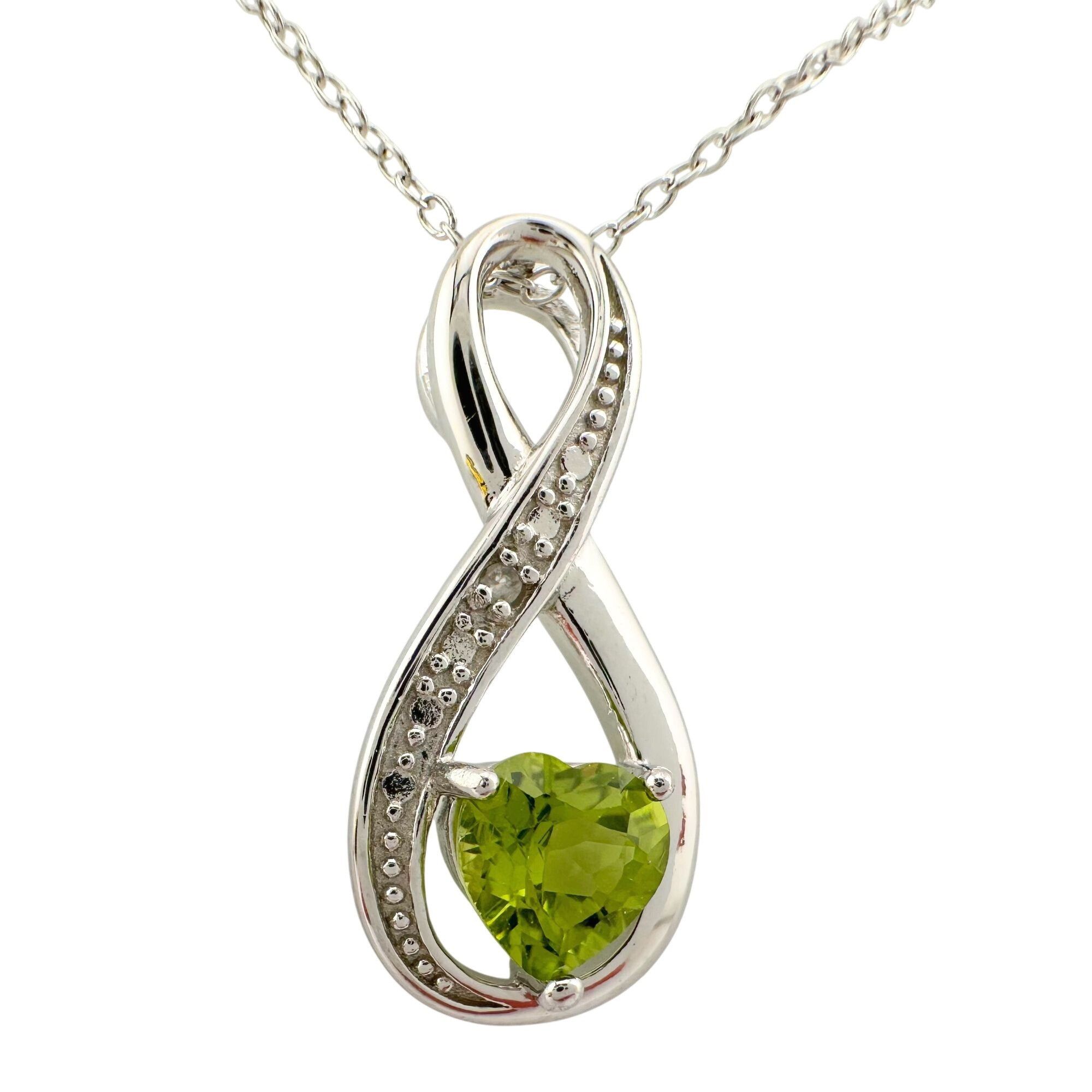 Other Beautiful Heart Peridot Infinity Necklace with Diamond Accen Size ONE SIZE - 1 Thumbnail