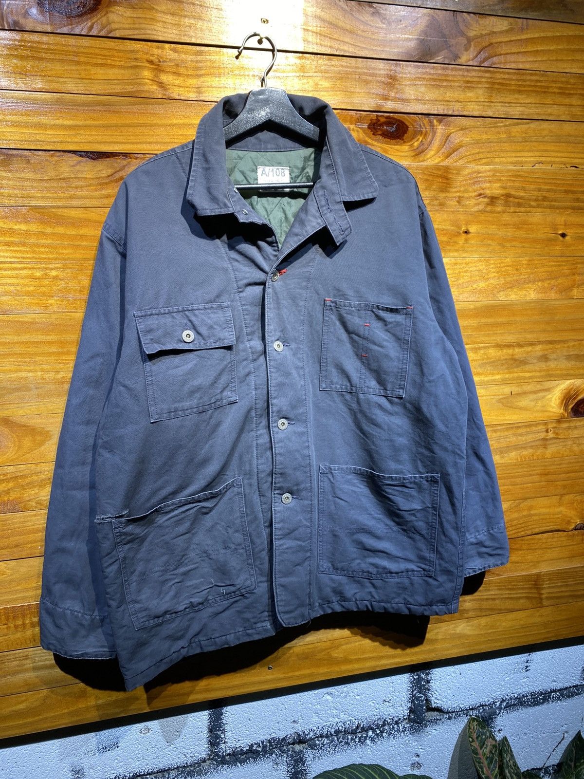Japanese Brand Vintage Billy Stone’s A/108 Quilted Work Jacket – Navy Blue Size US L / EU 52-54 / 3 - 5 Thumbnail