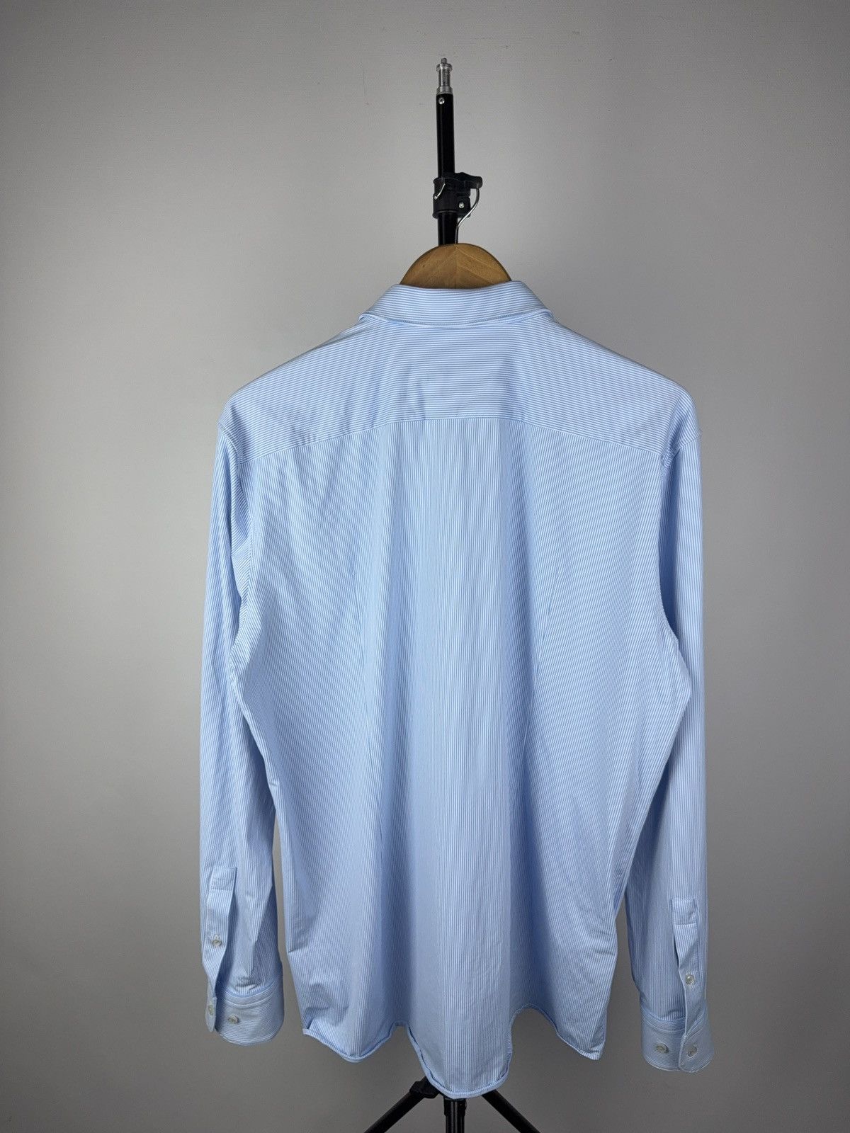 Hugo Boss Luxury Designer BOSS Slim Fit Blue Stripe Performance Shirt Size US XL / EU 56 / 4 - 6 Thumbnail