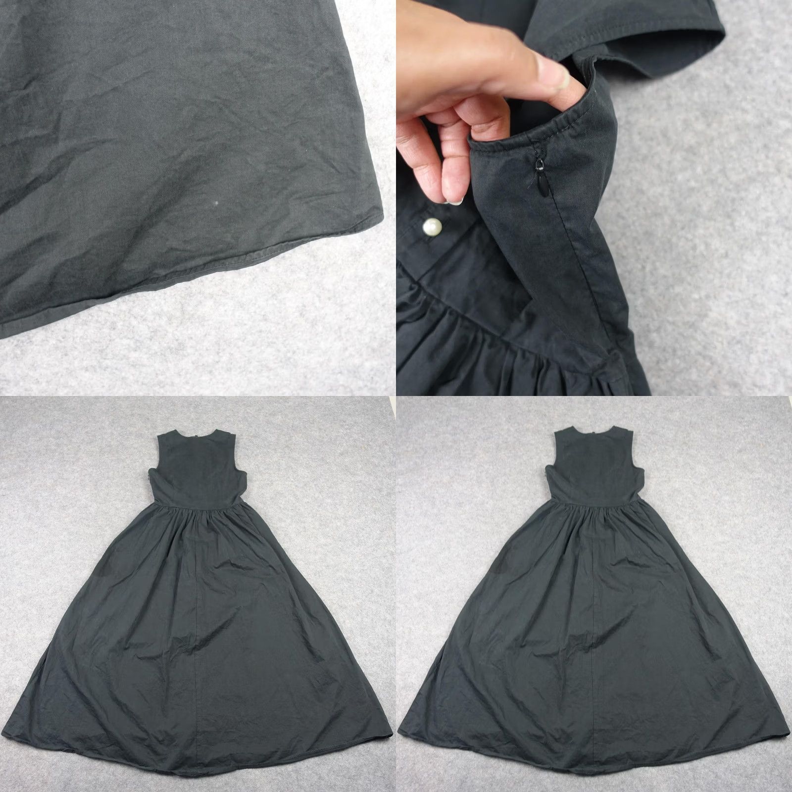 Vintage Sister Jane Dress Womens Small Black Sleeveless Fit & Flare Maxi Front Buttons VTG Dress Size S / US 4 / IT 40 - 8 Thumbnail