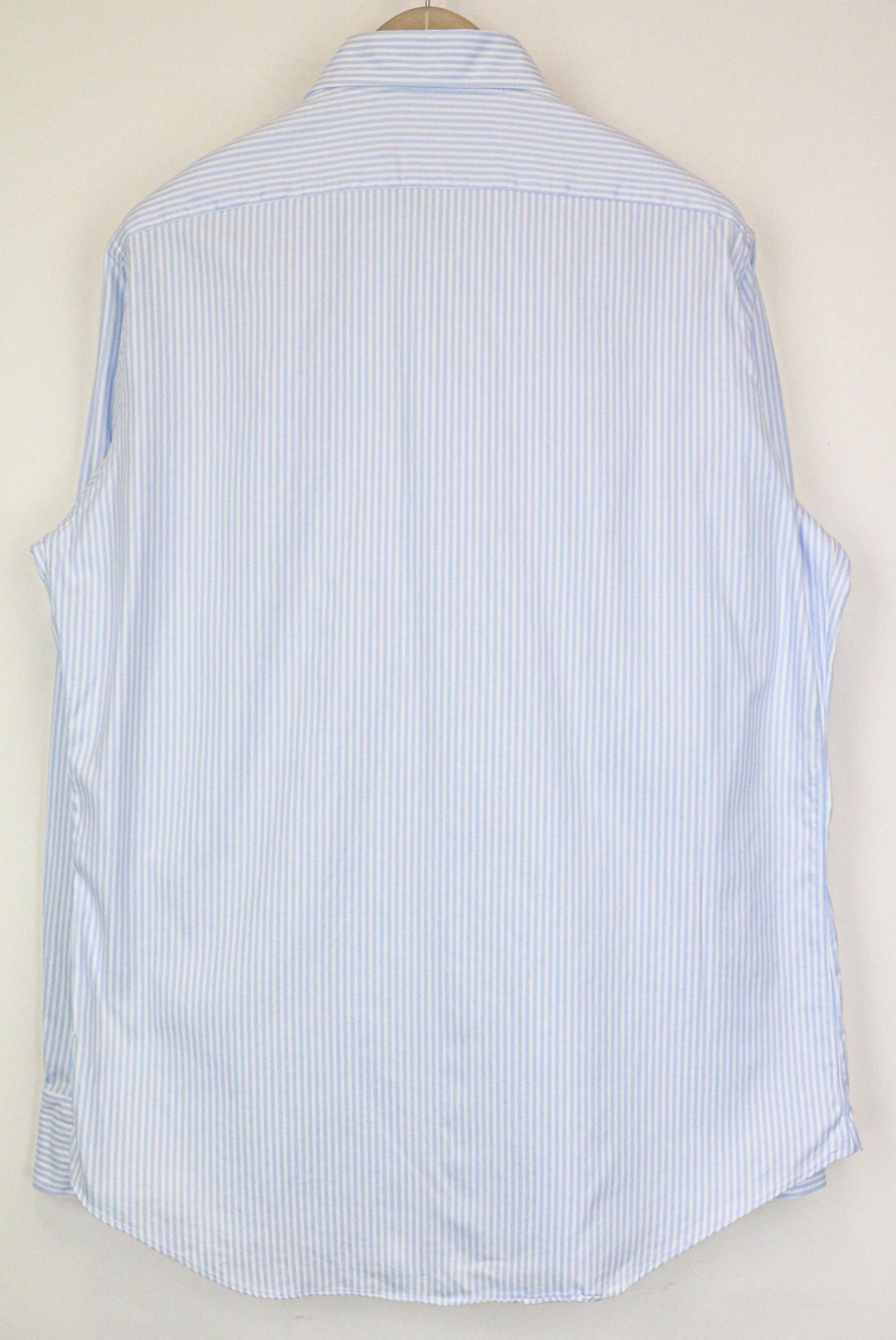 Suitsupply ~L Slim Blue Cotton Striped Button-Up Shirt 78724 Size US L / EU 52-54 / 3 - 2 Thumbnail