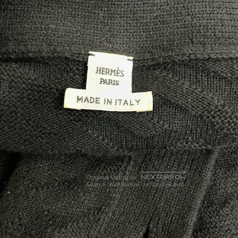 Hermes Hermes Diagonal Pattern Jacquard Black Cardigan Size S / US 4 / IT 40 - 5 Thumbnail