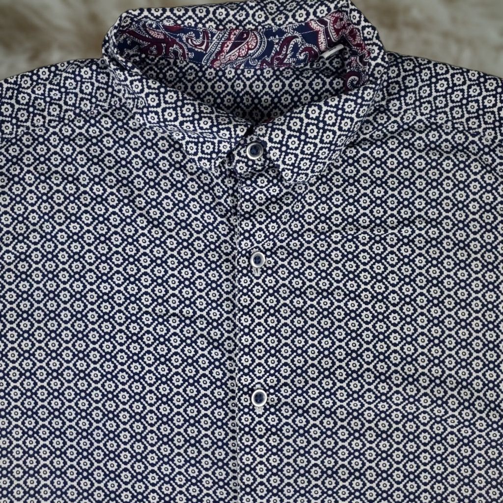 Robert Graham Robert Graham Blue Geometric Button-Up Shirt Mens Medium Short Sleeve Size US M / EU 48-50 / 2 - 1 Thumbnail