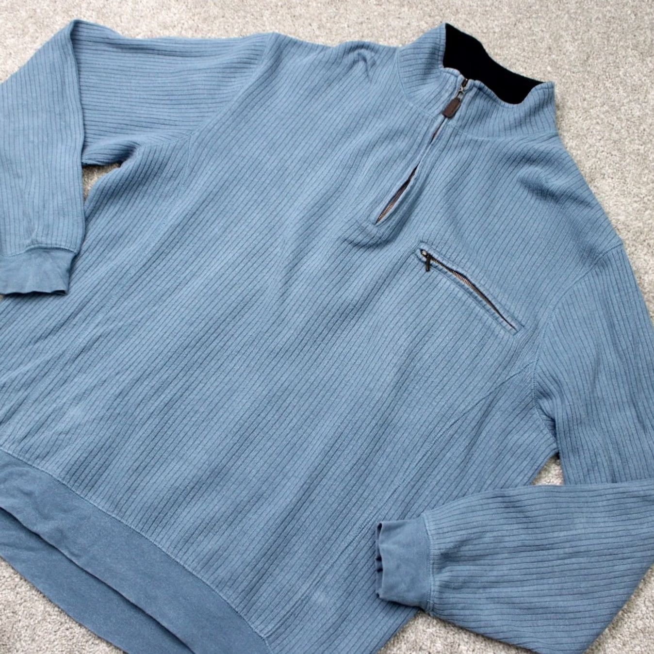 Pendleton Pendleton Mens Large Blue 1/4 Zip Sweatshirt Long Sleeve Pullover Cotton/Poly Size US L / EU 52-54 / 3 - 4 Thumbnail