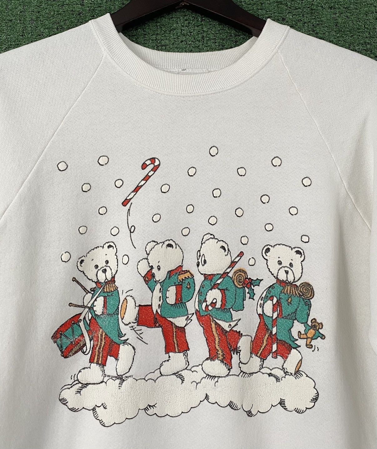 Fruit Of The Loom VTG 80’s Christmas Teddy Bear Marching Band Sweatshirt Size S / US 4 / IT 40 - 2 Thumbnail