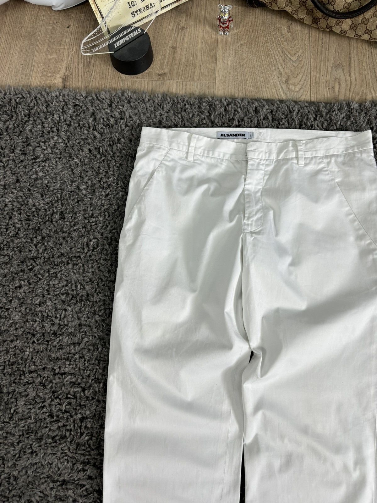 Jil Sander × Vintage 2000s Vintage Jil Sander Pants Light Wide Leg White Luxury Size 30" / US 8 / IT 44 - 5 Thumbnail