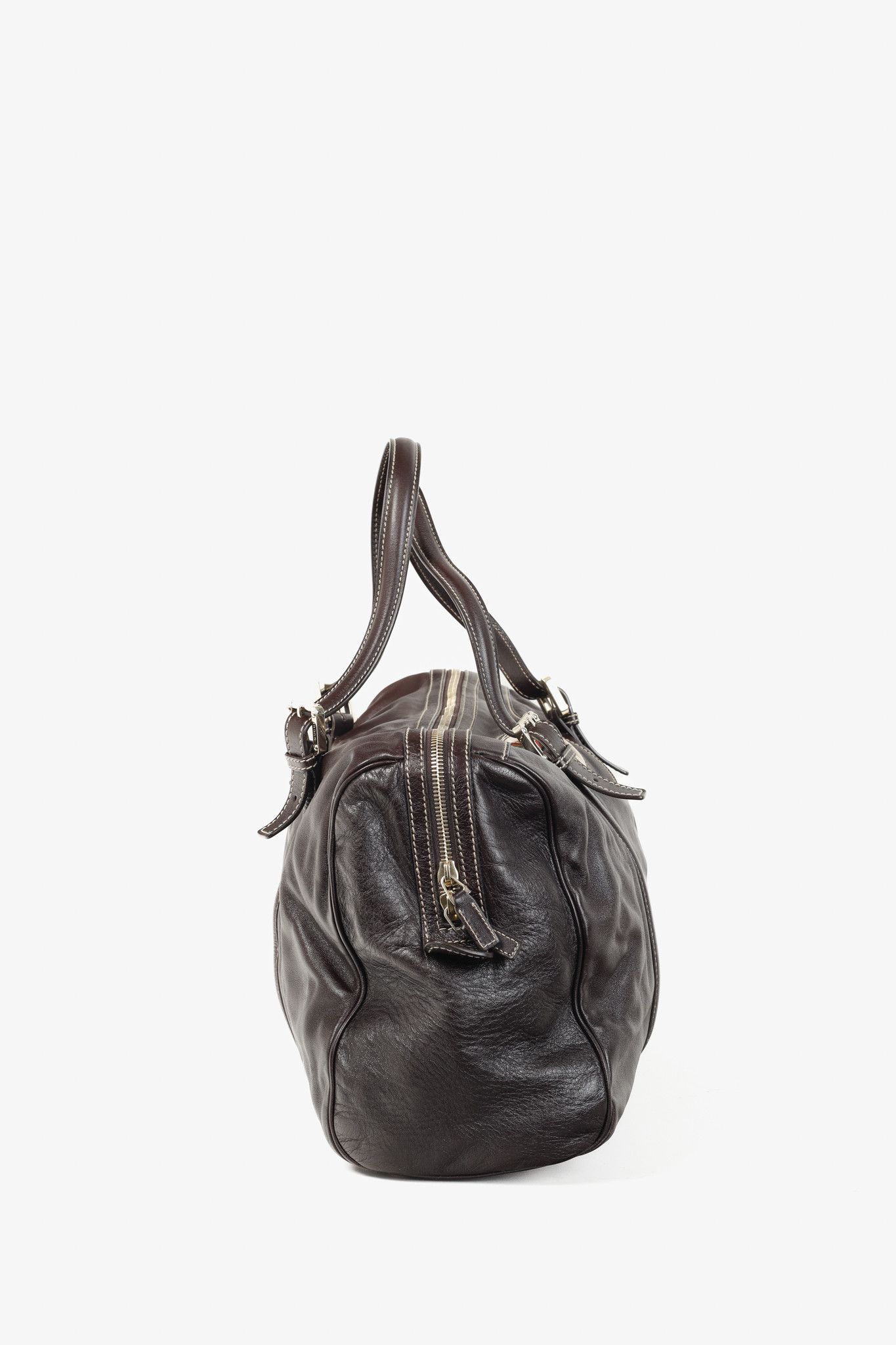 Gucci Gucci Britt Boston Web Brown-Leather Bag Size ONE SIZE - 3 Thumbnail