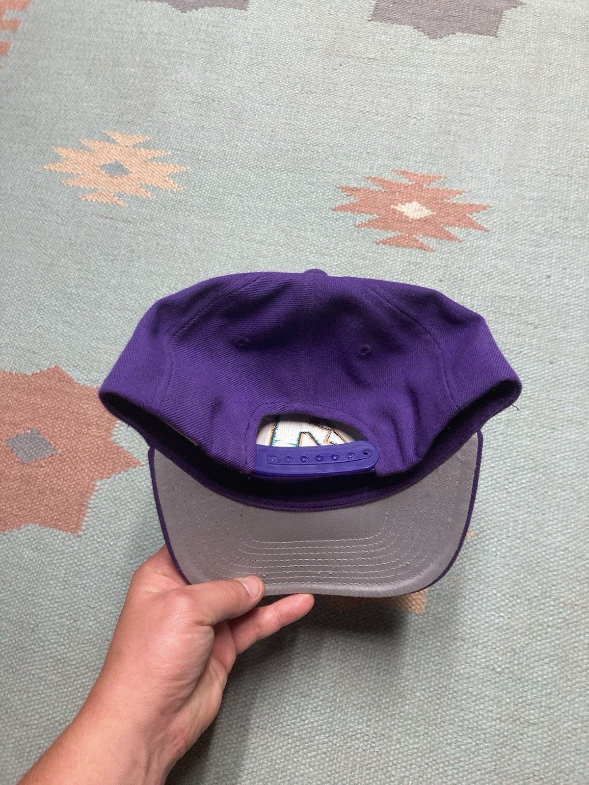 Vintage 90s SnapBack hat Arizona diamondbacks big logo wool blend Size ONE SIZE - 4 Thumbnail