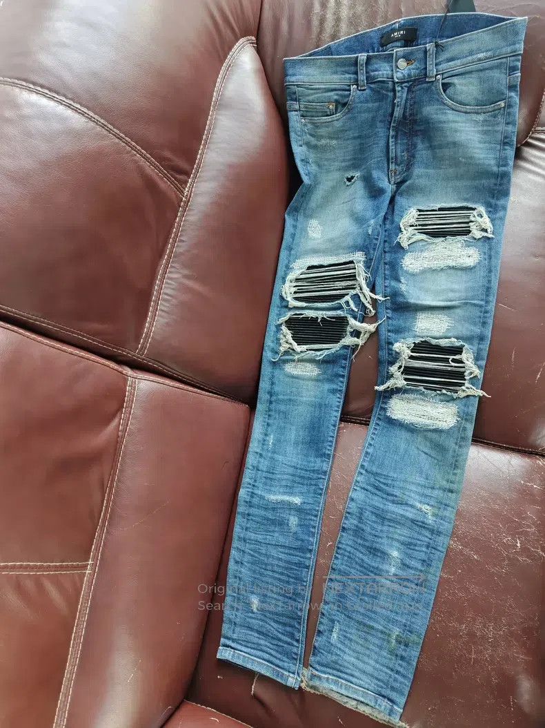 Amiri Amiri Blue piebald denim pants Size US 30 / EU 46 - 1 Thumbnail