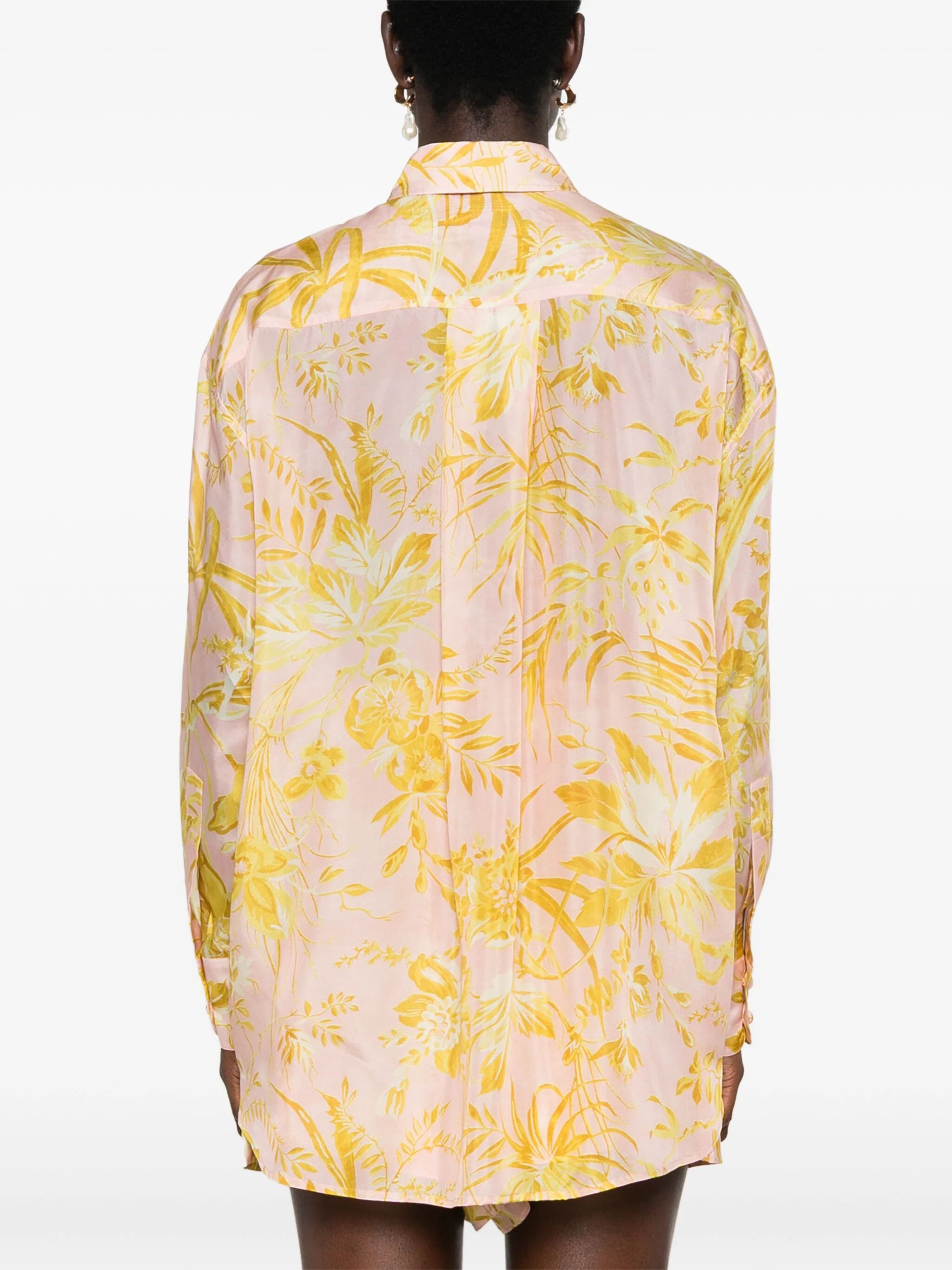 Zimmermann o1s22i1n1024 Silk Floral Print Shirt in Multicolor Size M / US 6-8 / IT 42-44 - 4 Thumbnail