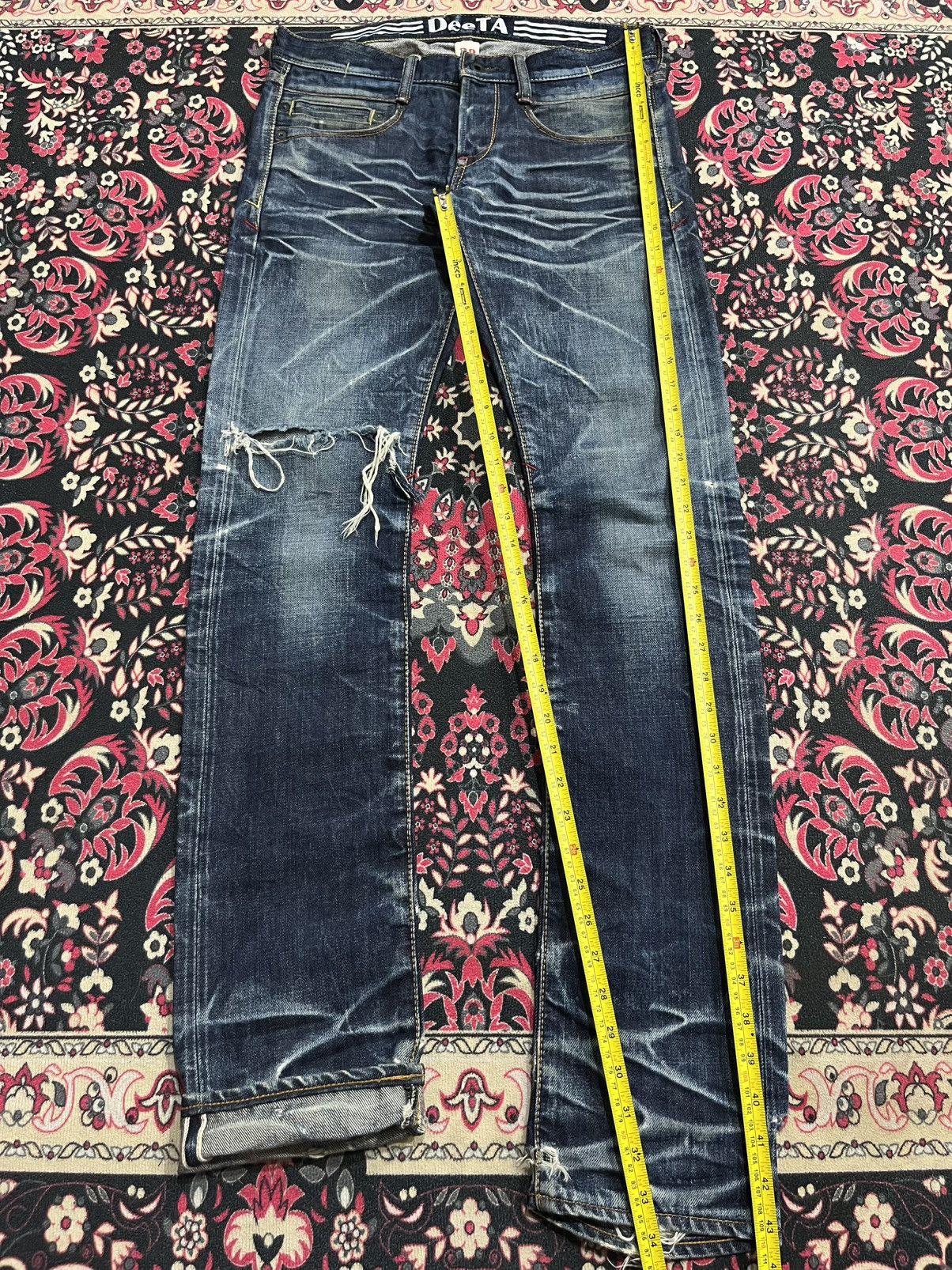 Undercover Japan DeeTA Heavy Faded Distress Slim Straight Selvedge Jean Size US 28 / EU 44 - 13 Thumbnail